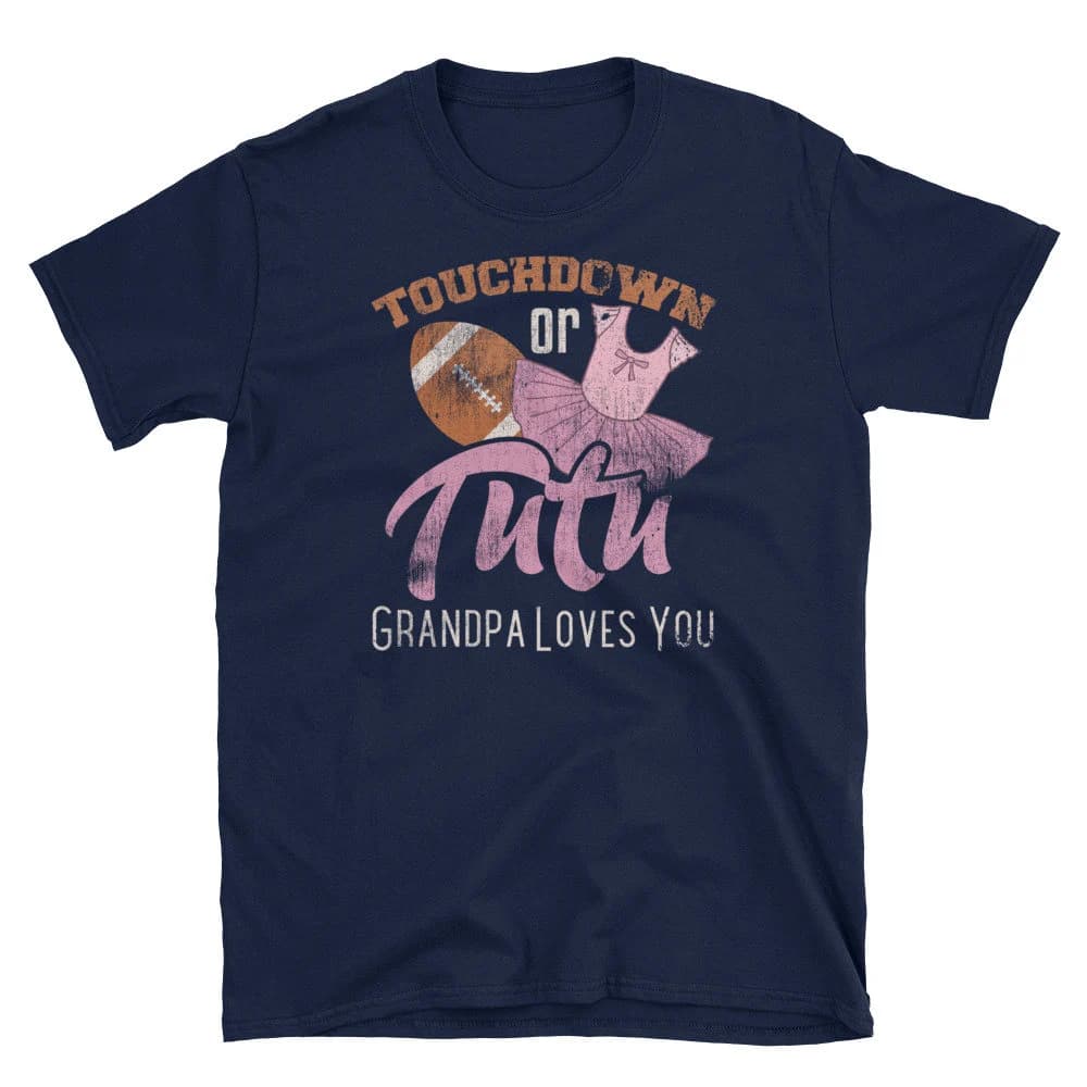 Gender Reveal Shirt, Grandpa Gift, Baby Reveal Gift, Grandfather Shirt, Granddad, Baby Announcement, Touchdown Or Tutu Grandpa Loves You - image 4