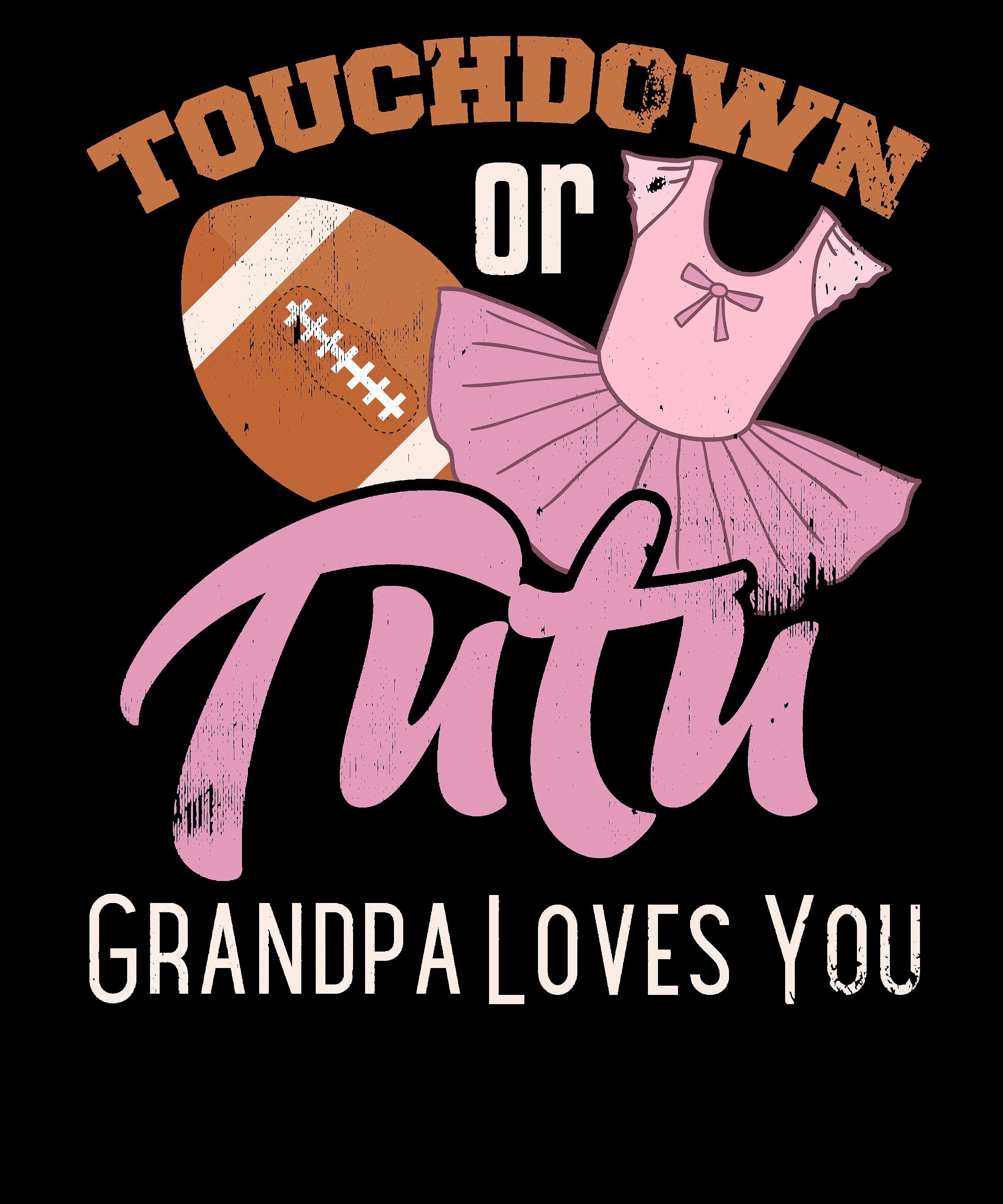 Gender Reveal Shirt, Grandpa Gift, Baby Reveal Gift, Grandfather Shirt, Granddad, Baby Announcement, Touchdown Or Tutu Grandpa Loves You - image 5