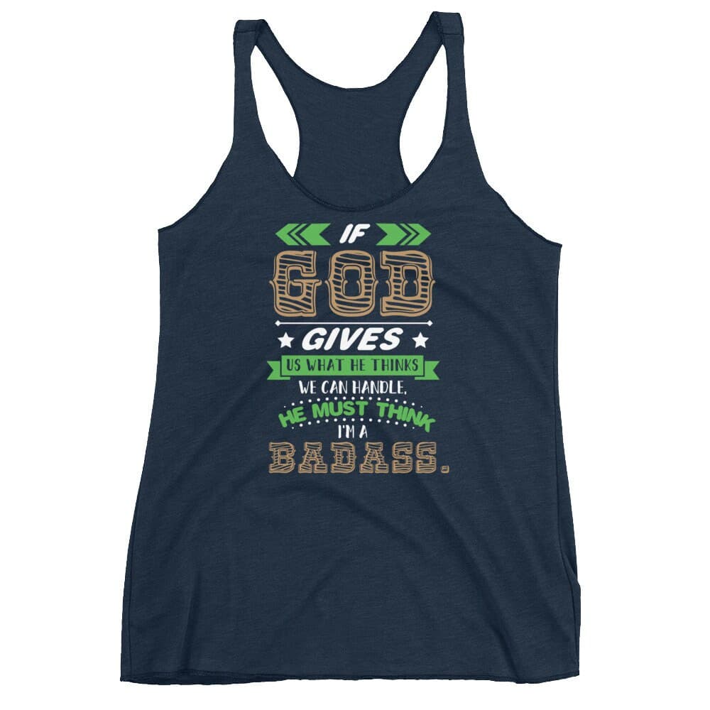 Get Well Women's Racerback Tank, Get Well Gift, Recovery Tank Top, If God Gives Us What He Thinks We Can Handle He Must Think I'm A Badass - image 4