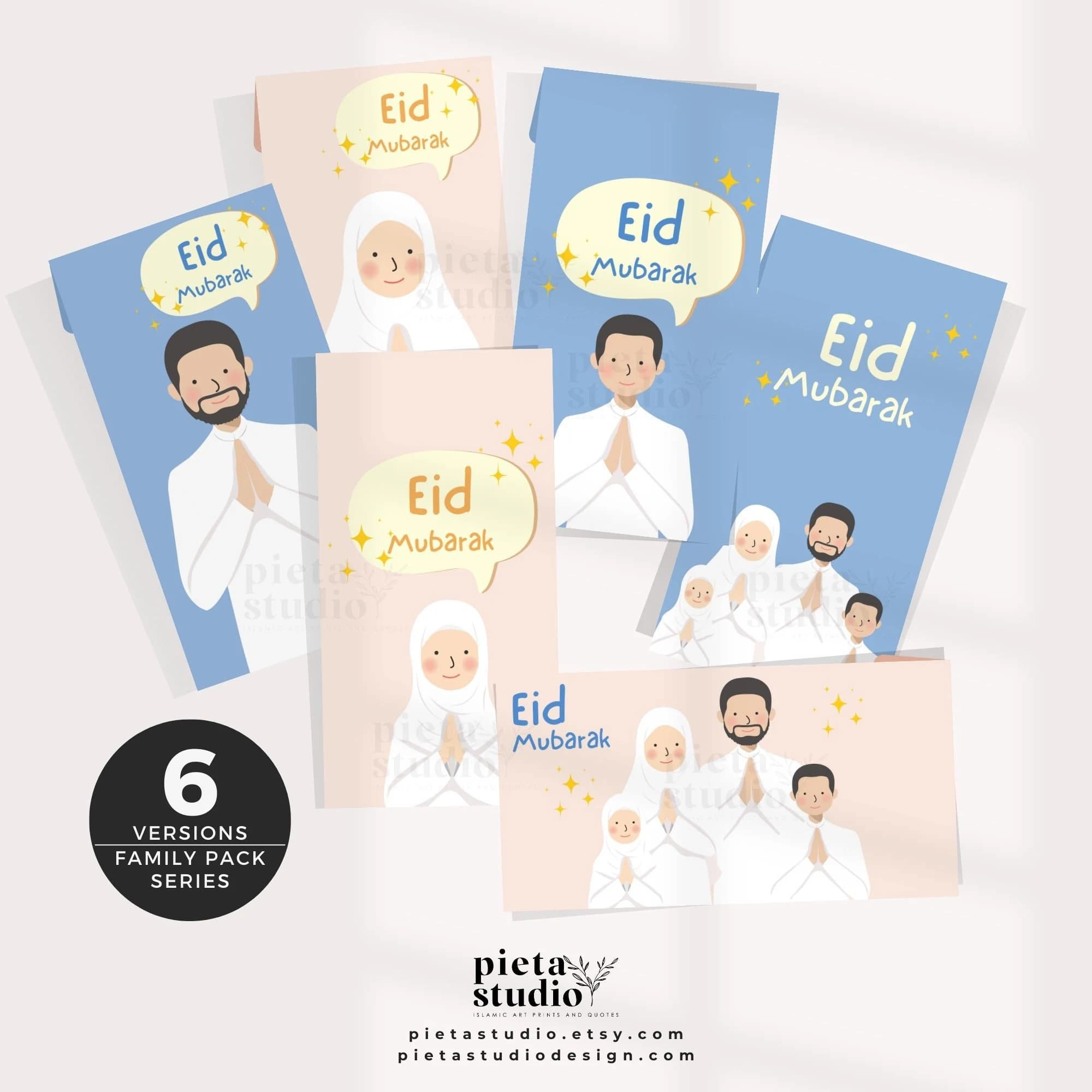 Eid Money Envelope Printable Set of 6, Eid Money Card for Kids, Eid Money Card Template, Eid Mubarak Cards Printable, Islamic Greeting Cards