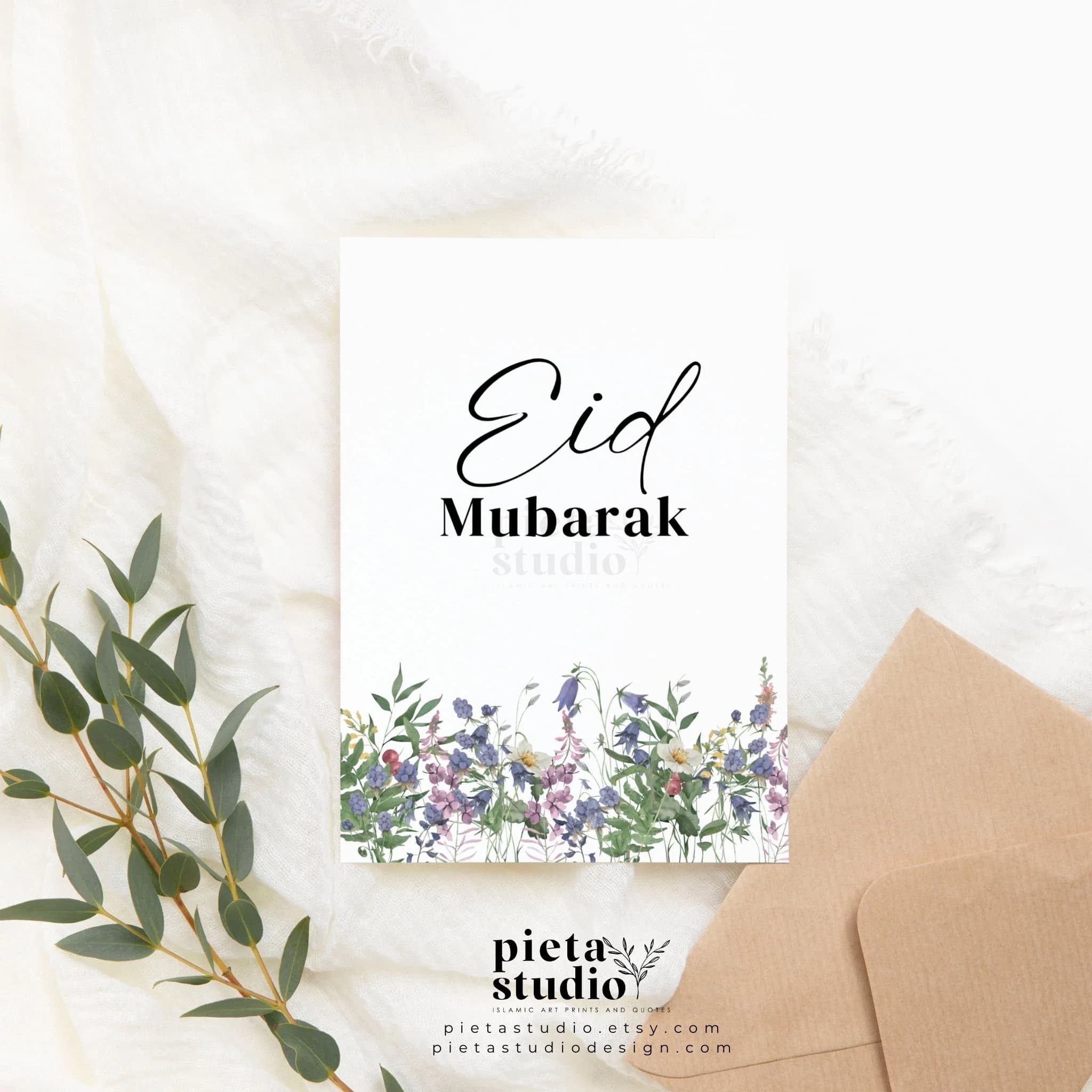 Digital Printable of Eid Mubarak Greeting Card