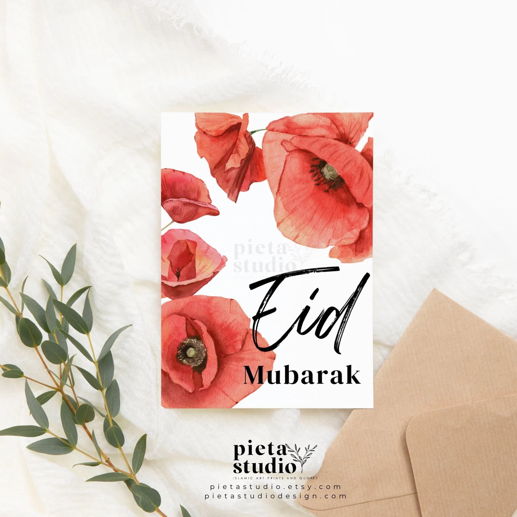 Digital Printable of Eid Mubarak Greeting Card