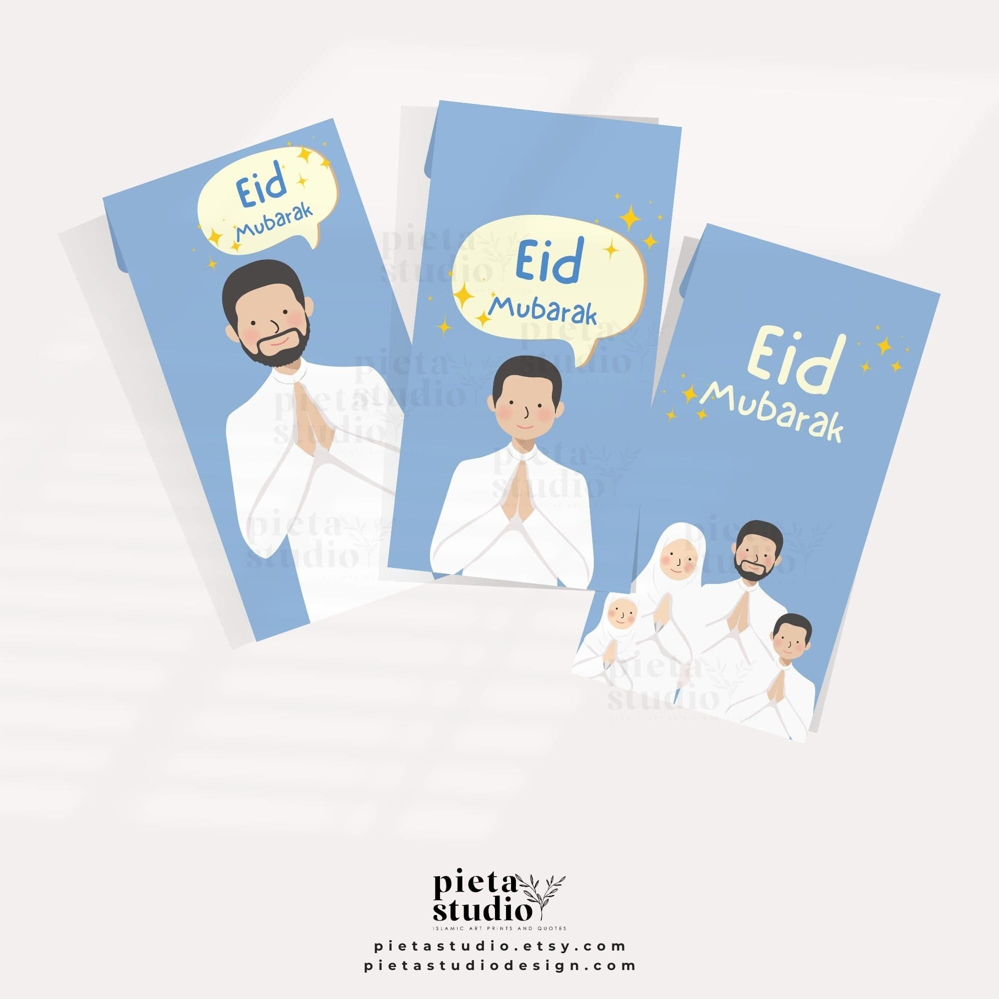 Digital Printable of Eid Mubarak money card template
