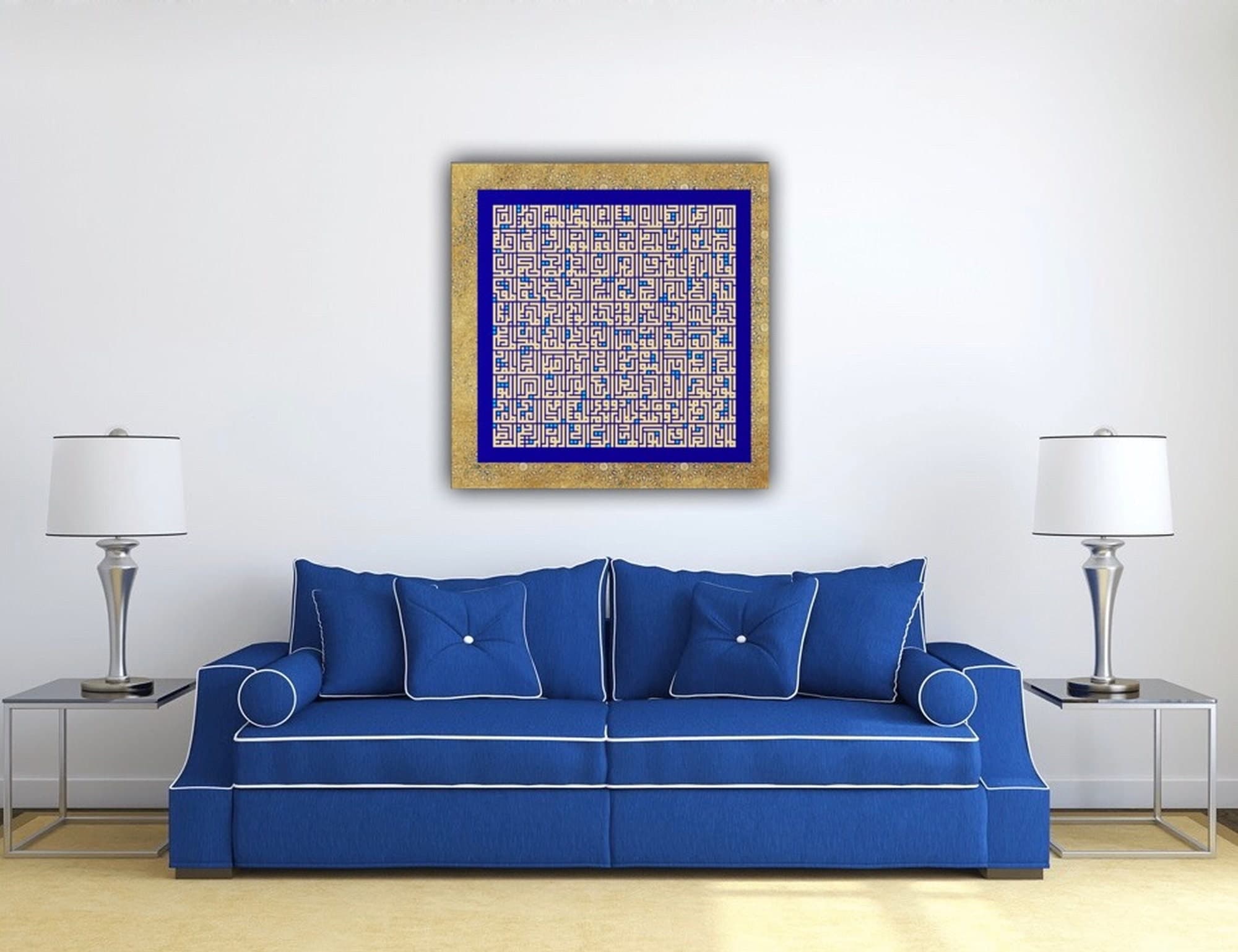 99 Names of Allah Canvas Print, Kufic Islamic Wall Art, Muslim Wedding Housewarming Gift Modern Islam Decoration, Eid Gifts, Islamic Decor - image 4