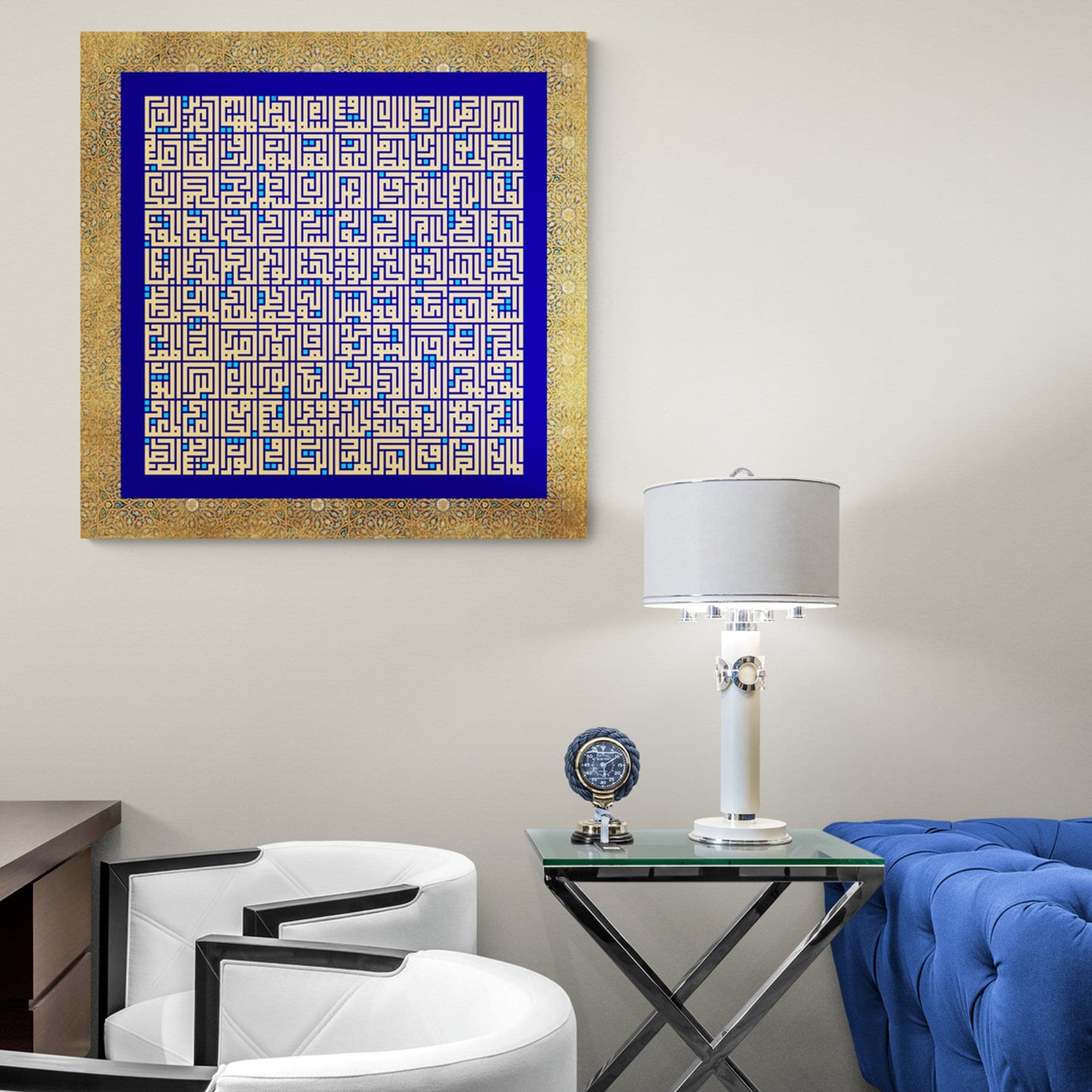 99 Names of Allah Canvas Print, Kufic Islamic Wall Art, Muslim Wedding Housewarming Gift Modern Islam Decoration, Eid Gifts, Islamic Decor - image 3