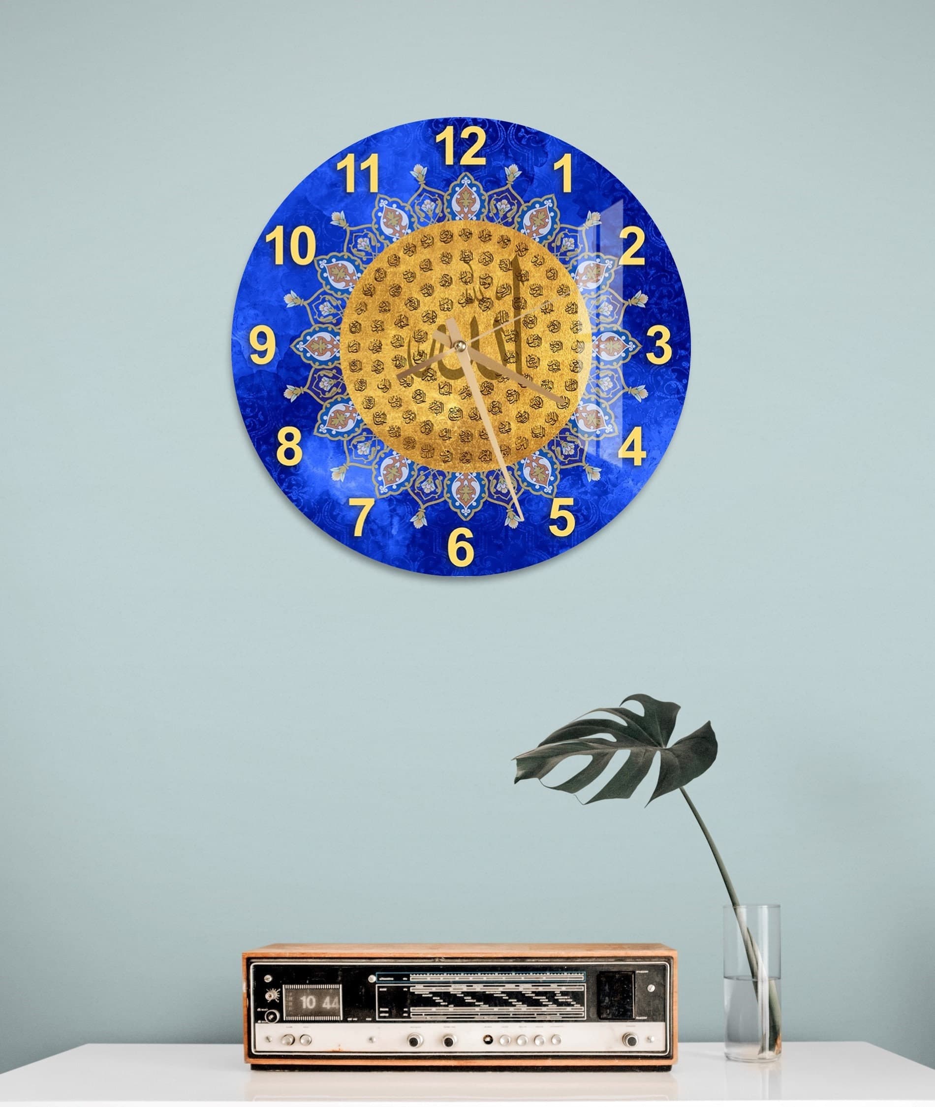 Tempered Glass Ayatul Kursi Islamic Wall Clock, Islamic Wall Clock Art Arabic Calligraphy, Modern Islam Decoration, Eid Gifts - image 4
