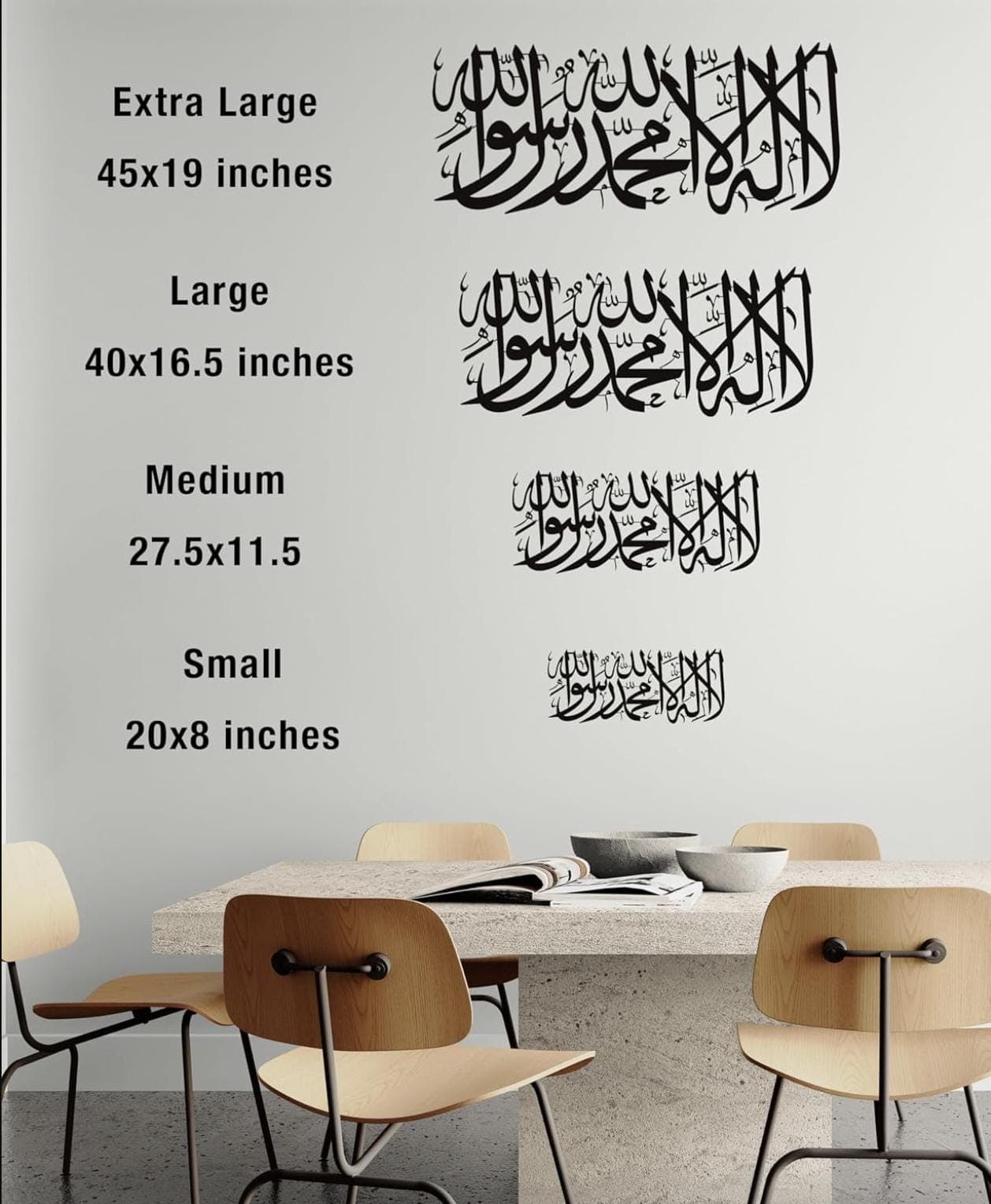 Kalima Large Metal Islamic Wall Art, Allah Art, Quran Decor, Arabic Calligraphy, Modern Islam Decoration, Eid Gifts, Muslim Home Gift - image 4