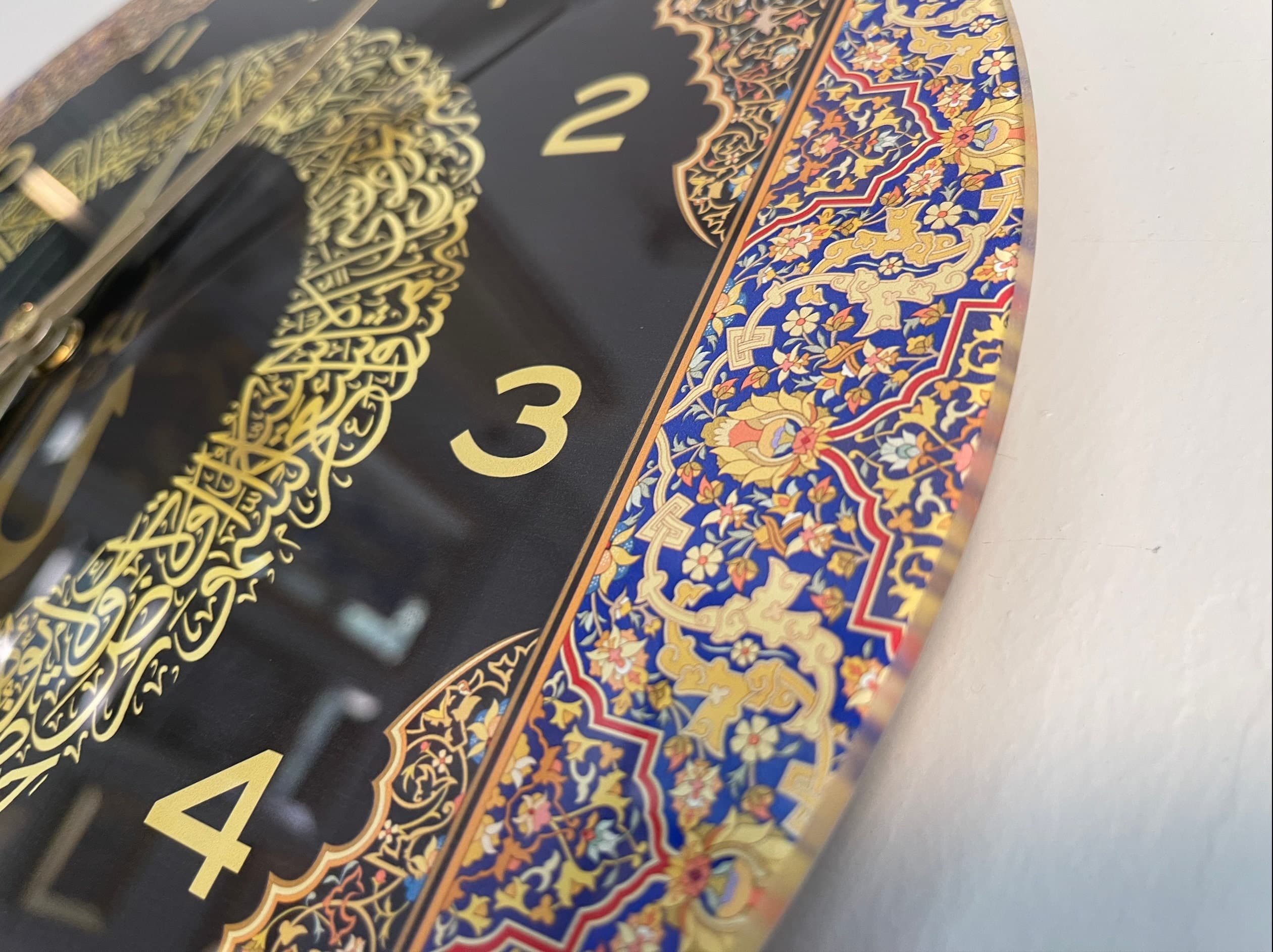 Tempered Glass Ayatul Kursi Islamic Wall Clock, Islamic Wall Clock Art Arabic Calligraphy, Modern Islam Decoration, Eid Gifts - image 3