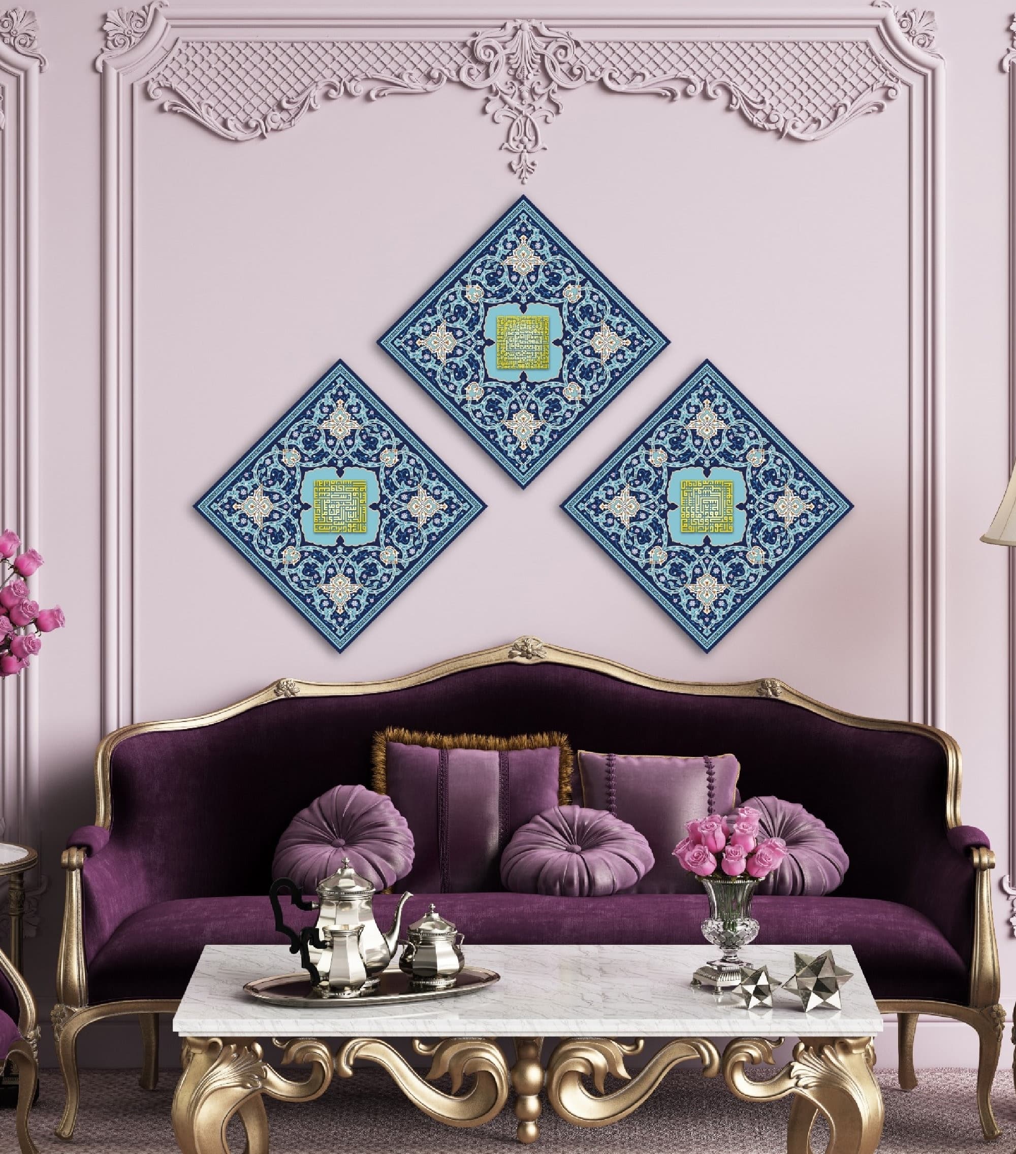 Large Size Ayatul Kursi al-Falaq al-Nas Kufi Islamic Wall Art Canvas Print s, Islam Decorations, Eid Gifts, Islamic Gift, Muslim Home Gift - image 3