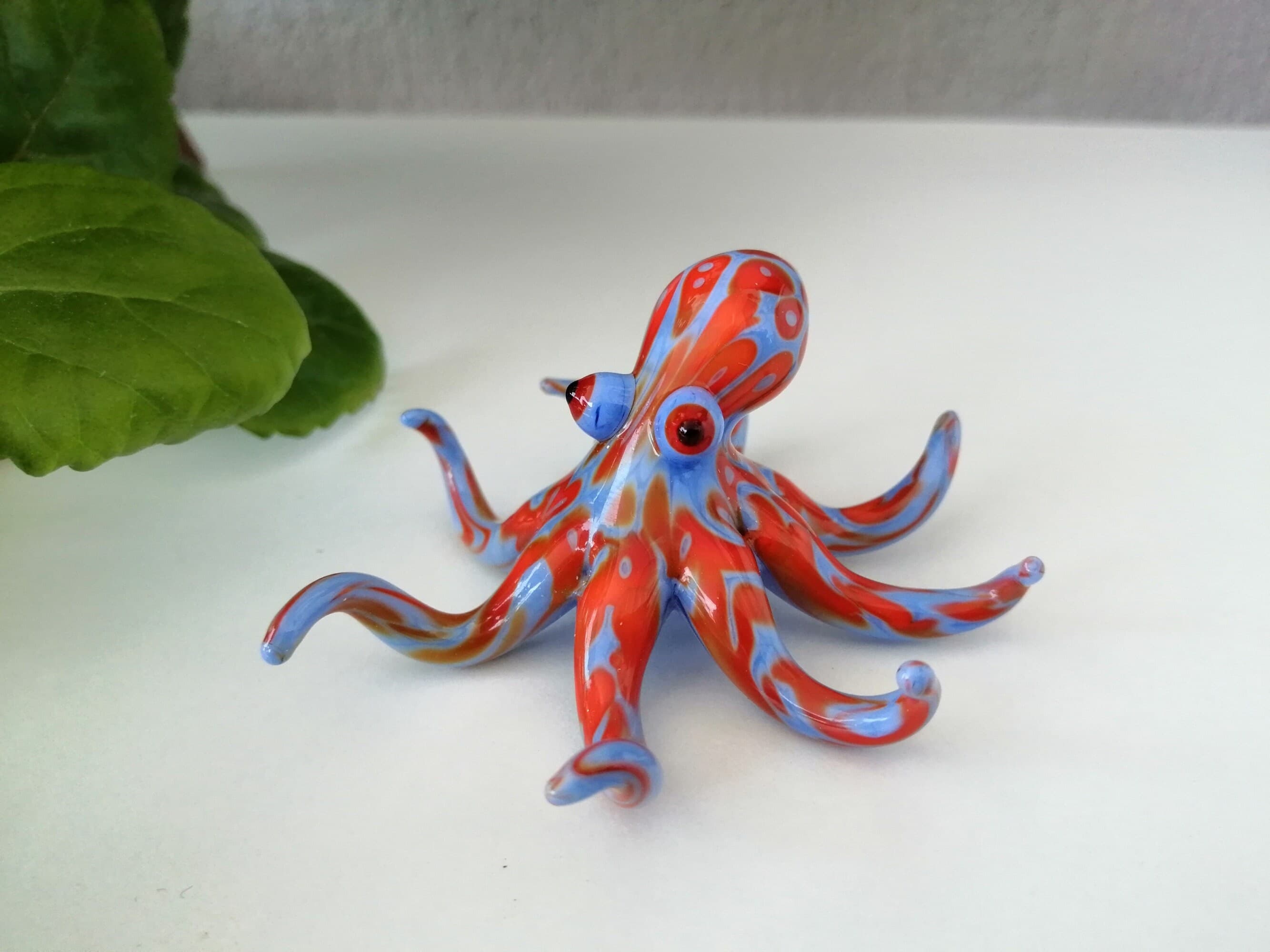 Glass Octopus figurine, blown glass octopus ornament, murano octopus figurine, glass sea animals, glass figurine, glass animals - image 5