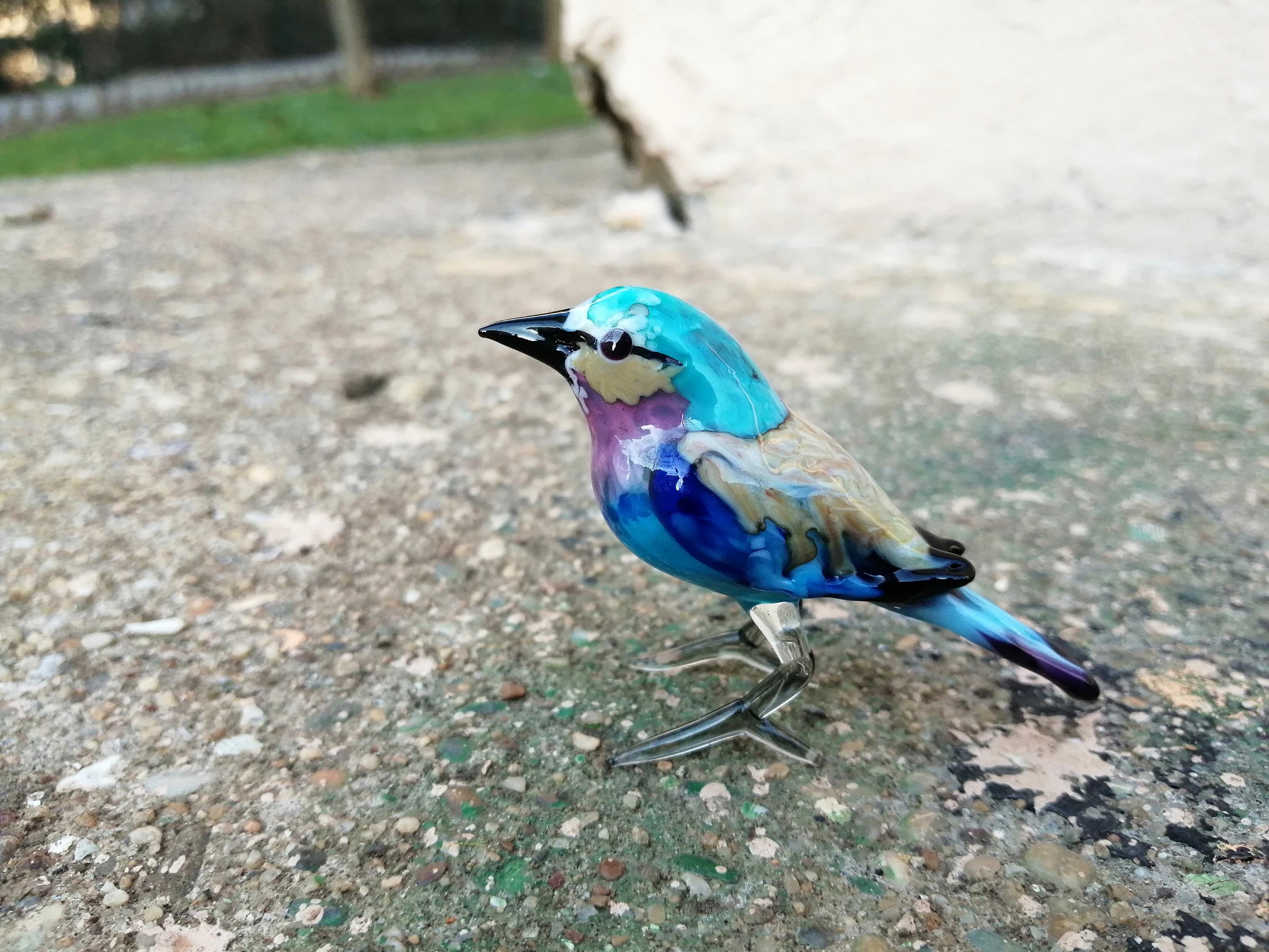 Glass bird, hand blown glass bird figurine, glass bird ornament, art glass bird sculpture, glass figurines, glass animals, murano bird - image 5