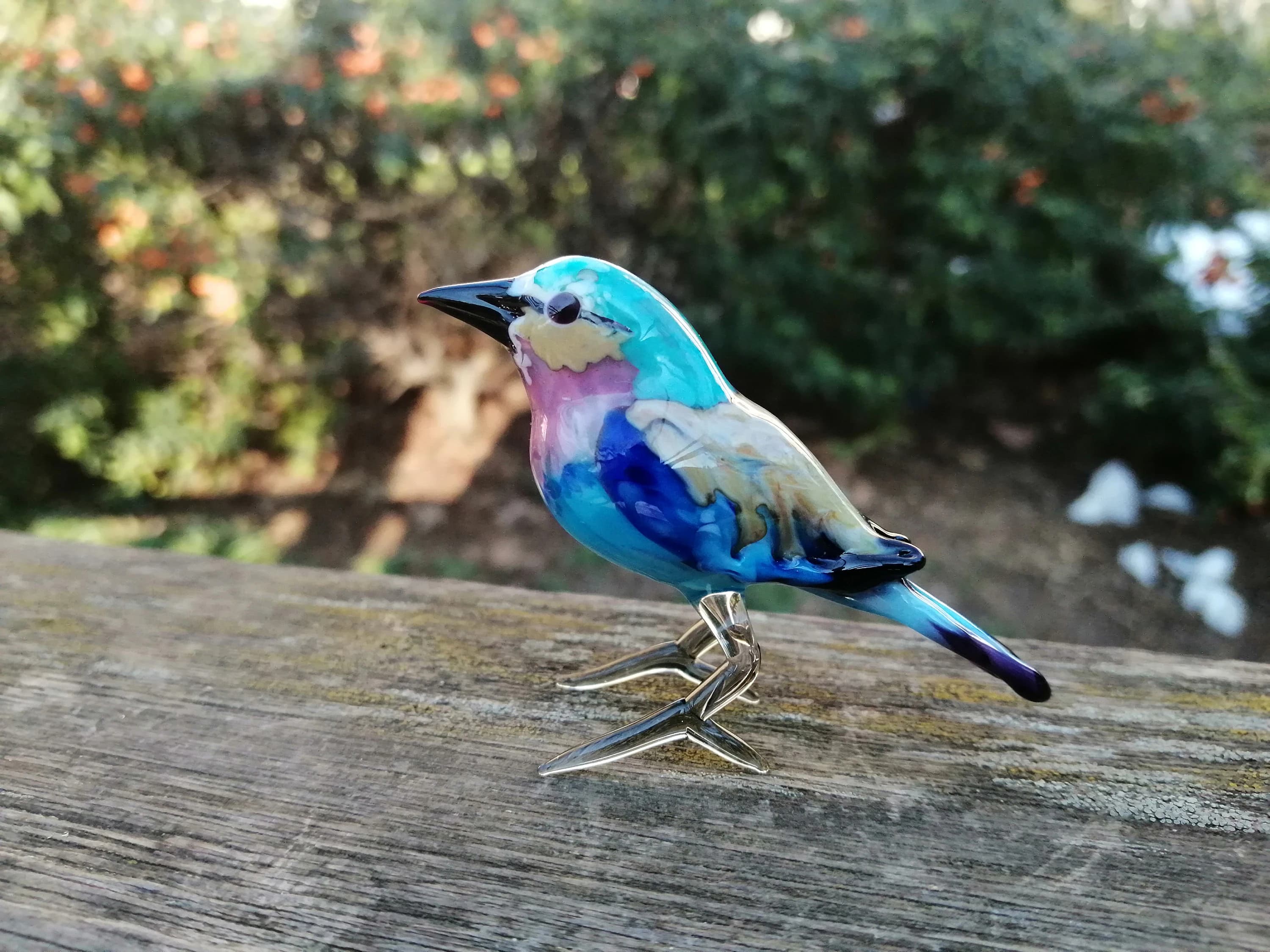 Glass bird, hand blown glass bird figurine, glass bird ornament, art glass bird sculpture, glass figurines, glass animals, murano bird - image 2