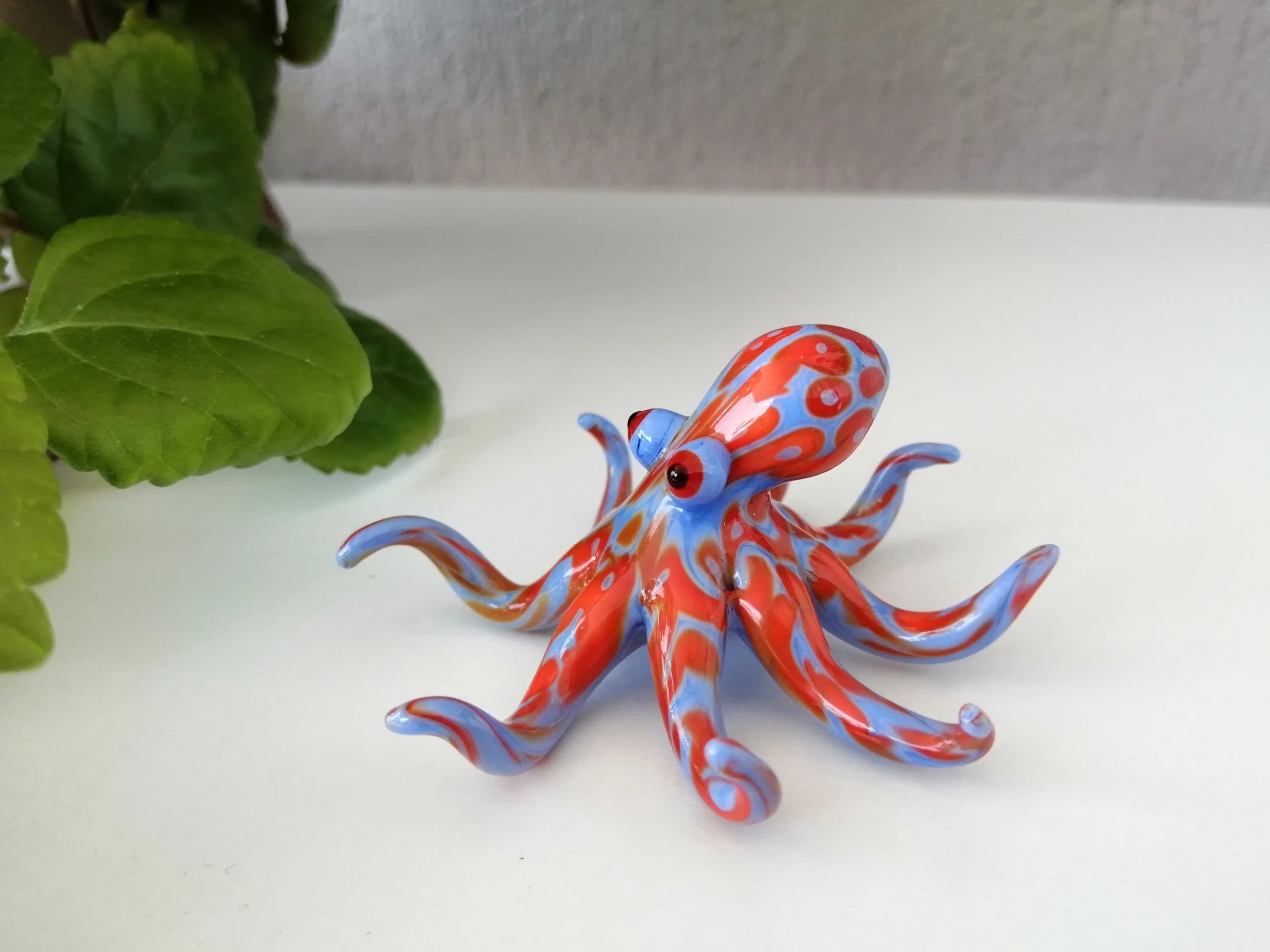 Glass Octopus figurine, blown glass octopus ornament, murano octopus figurine, glass sea animals, glass figurine, glass animals - image 2