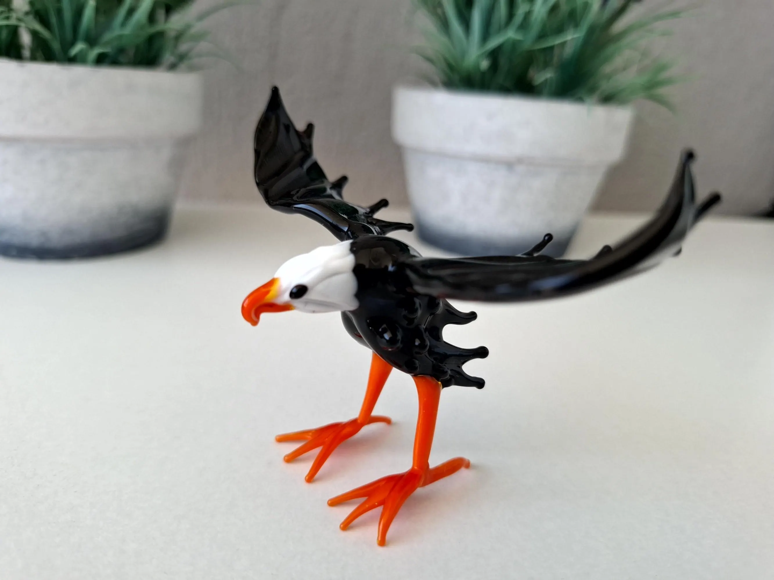 Handmade Flamework Glass Bald Eagle Figurine | Lampwork American Eagle Sculpture | Miniature Bird Art | Wildlife Gift | Glass Ornament - image 5