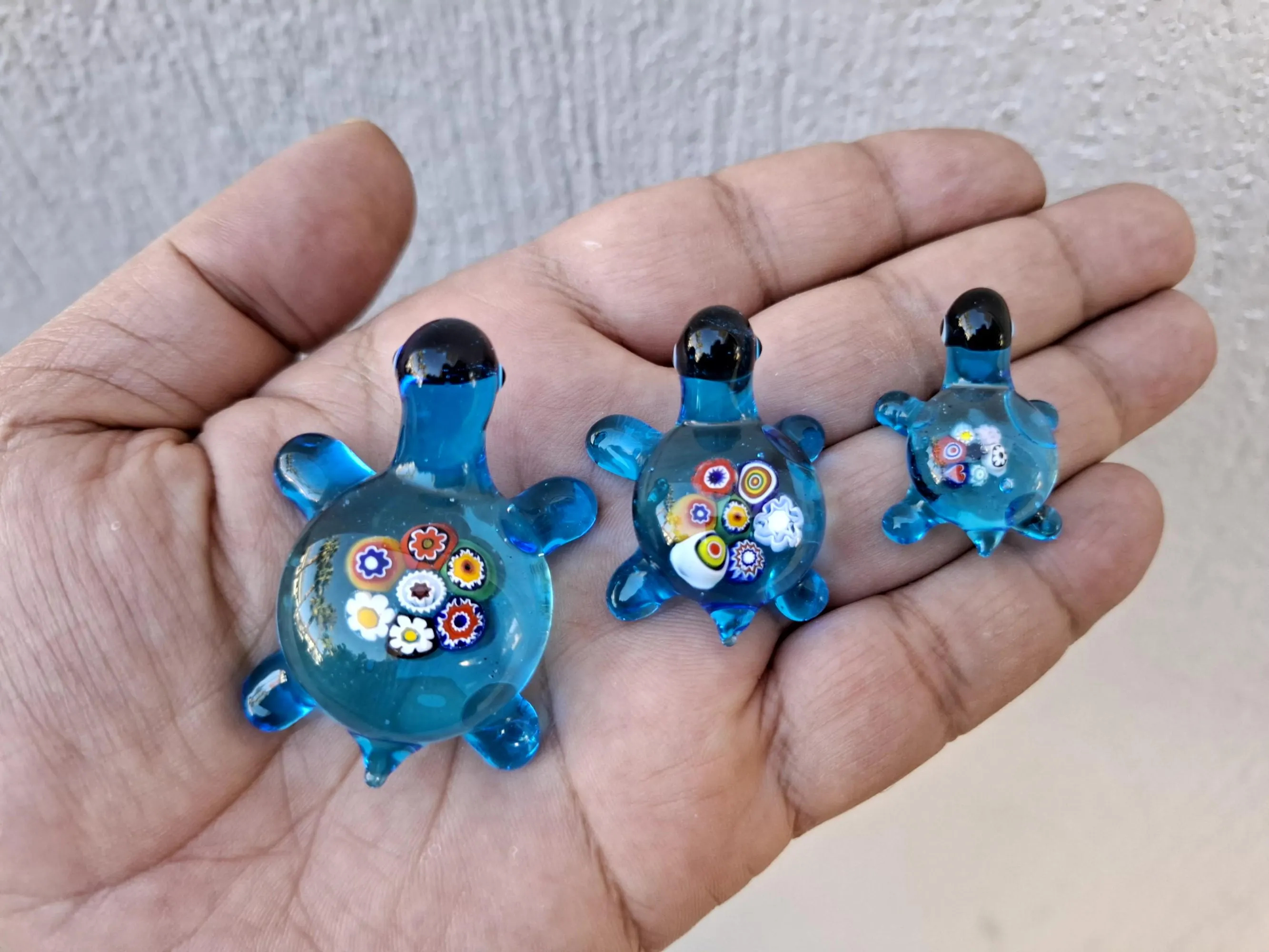 Glass turtle family, blown glass turtles, 3pcs miniature turtles, turtle ornament, turtle figurine, murano turtle, glass figurine - image 4