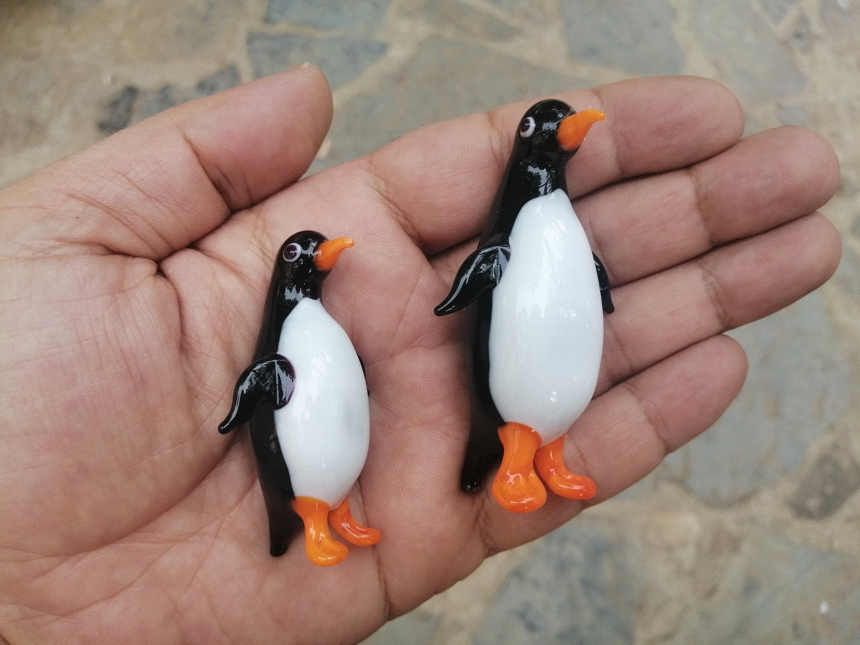 Glass Penguin, hand blown penguin figurine, penguin ornament, art glass penguin, glass animals, murano penguin, miniature penguins - image 5
