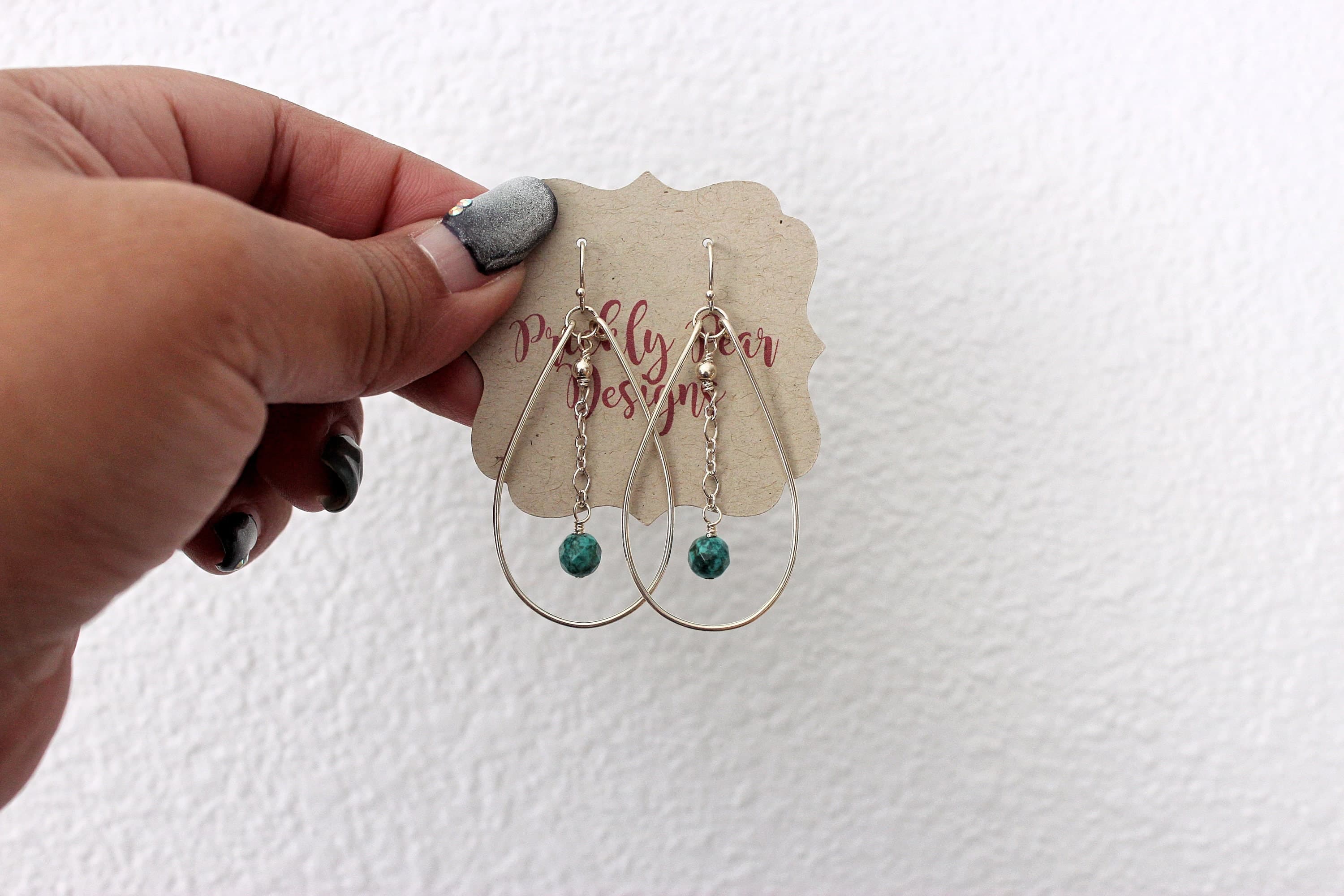 Magnesite Sterling Silver Teardrop Earrings - image 4