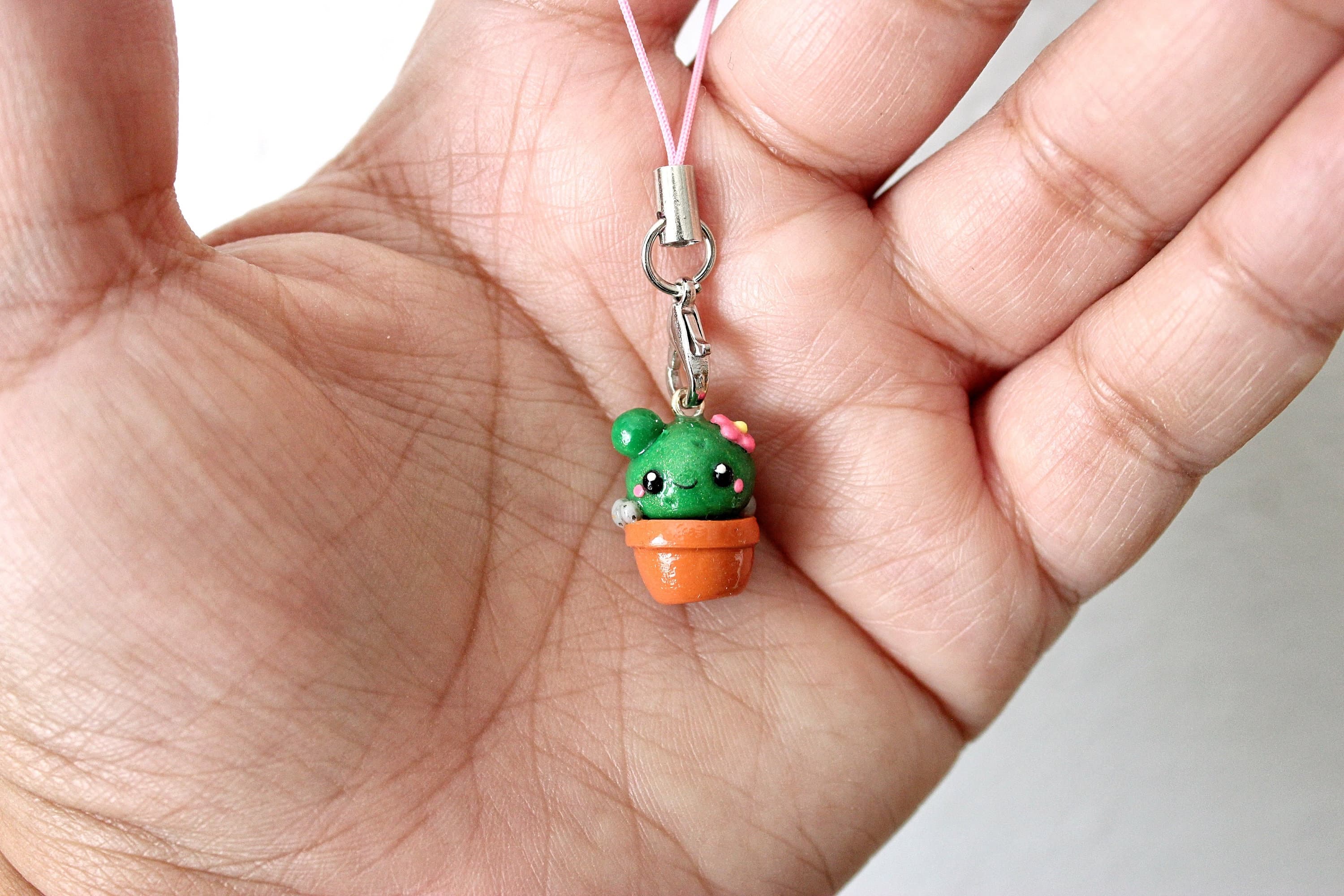 Polymer Clay Prickly Pear Cactus 3D Phone or Bag Kawaii Charm
