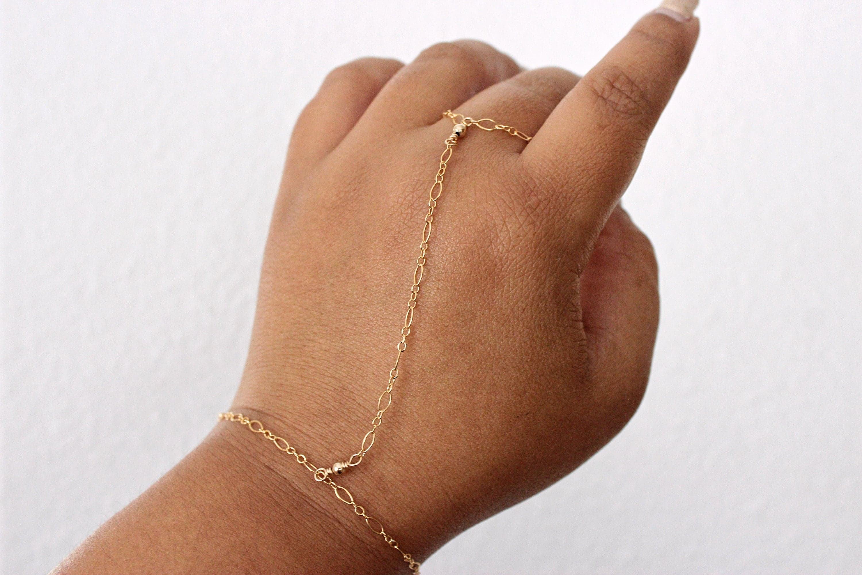 14k Gold-Filled 6.75" Slave Bracelet (Hand Chain)