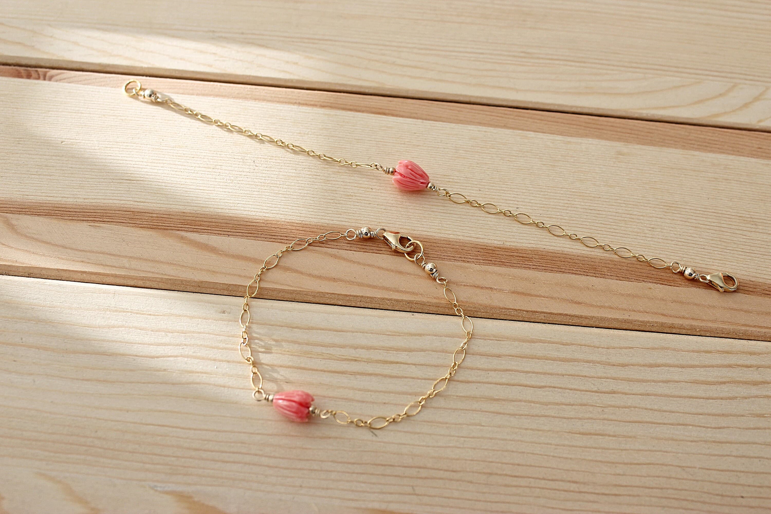 Coral Composite 6-inch 14k Gold-Filled Child-Size Bracelet - image 4