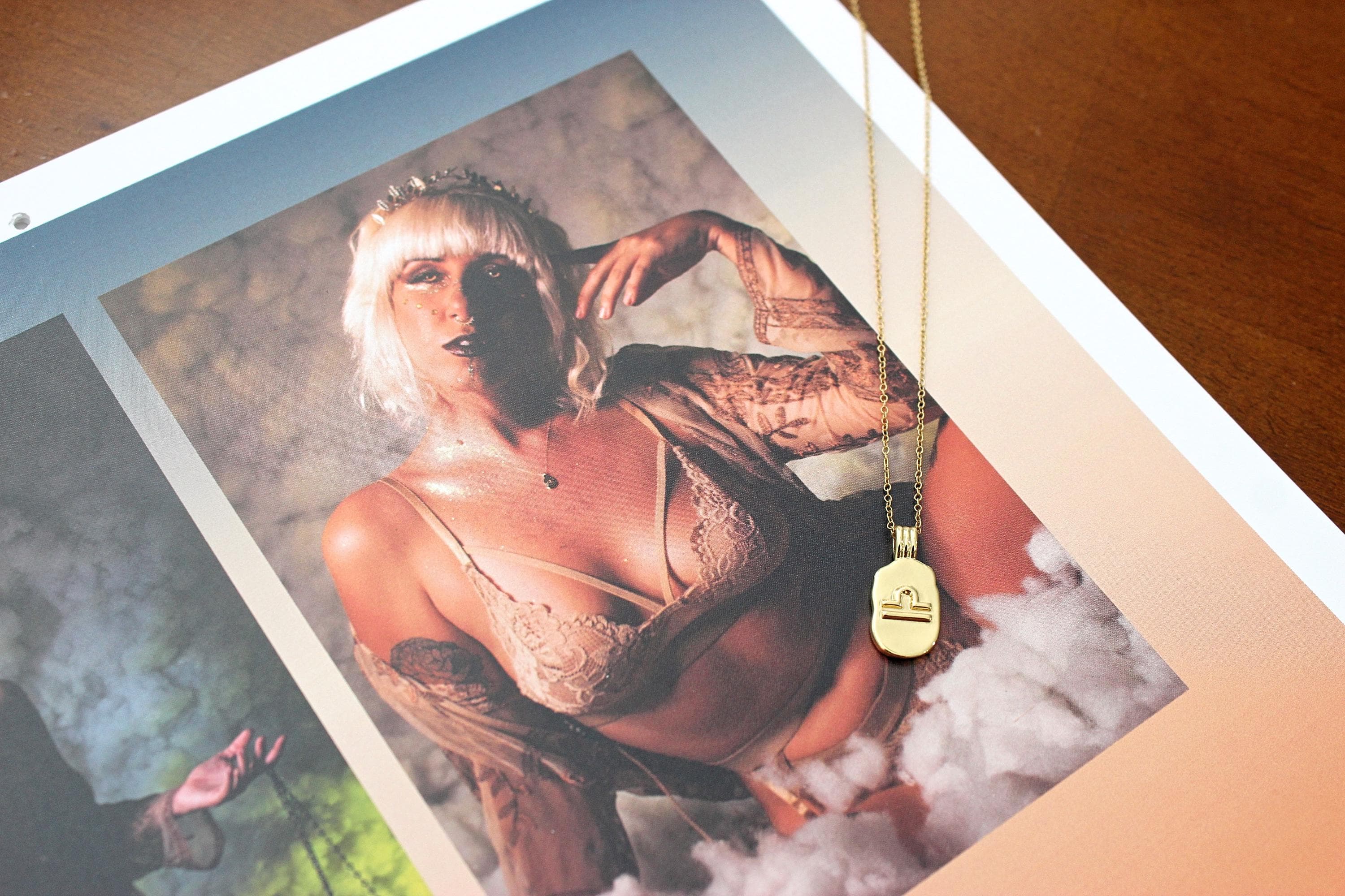 Libra 16" 14k Gold-Filled Zodiac Necklace with 3" Extension Chain - image 3