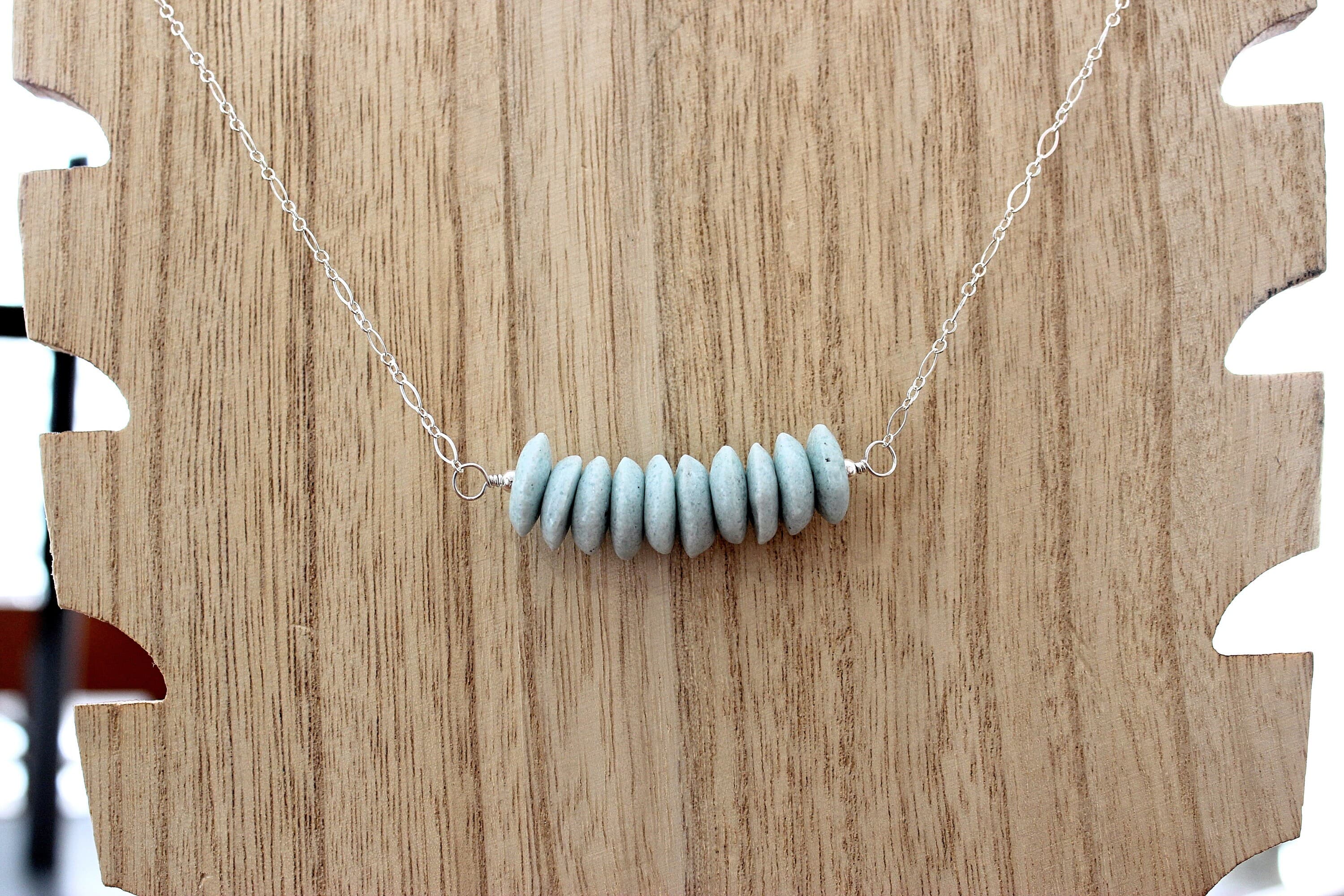 Blue Sea Glass 16" Sterling Silver Necklace - image 3