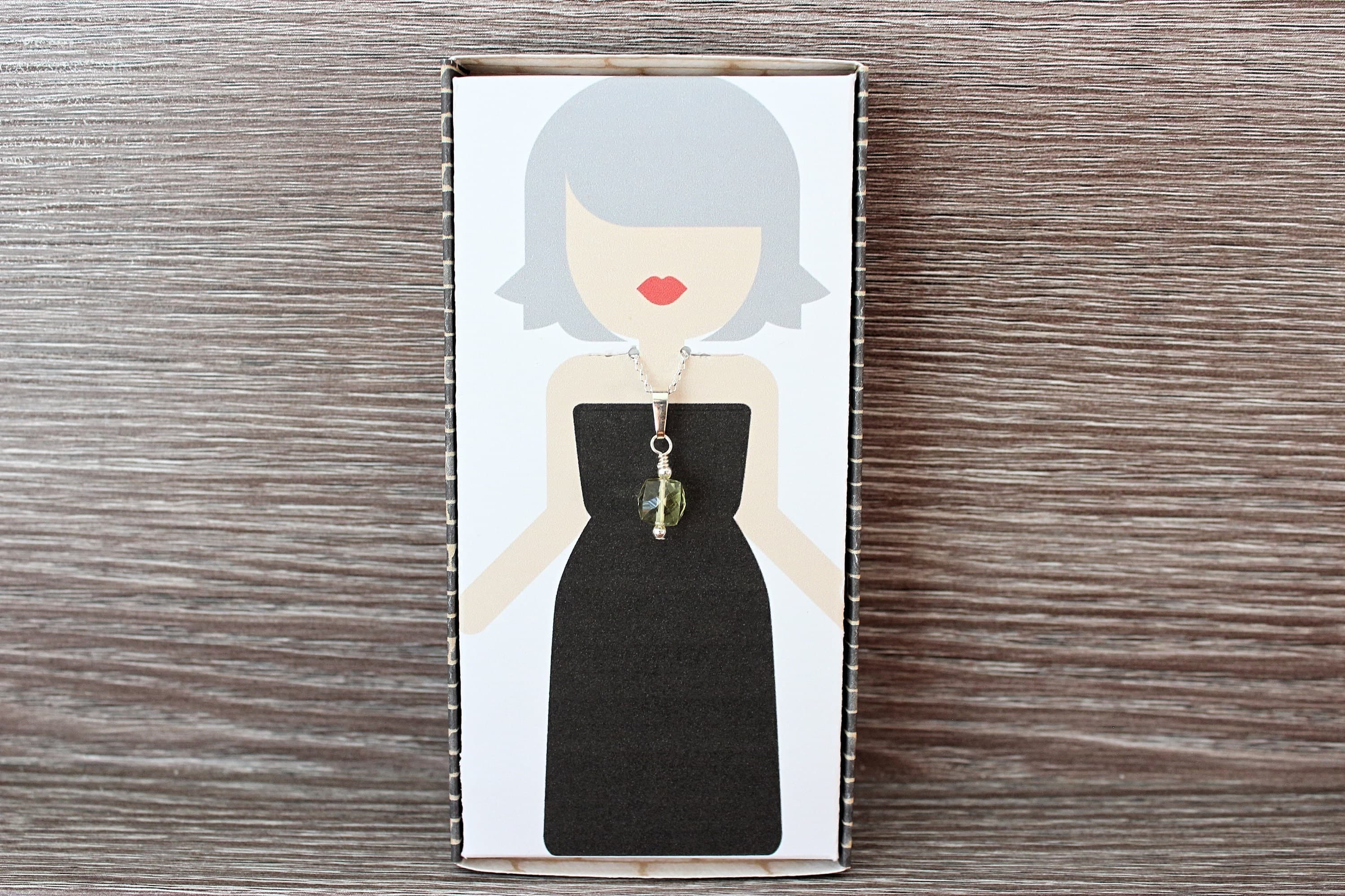 April Birthday Lemon Quartz Birthstone 16" Sterling Silver Necklace