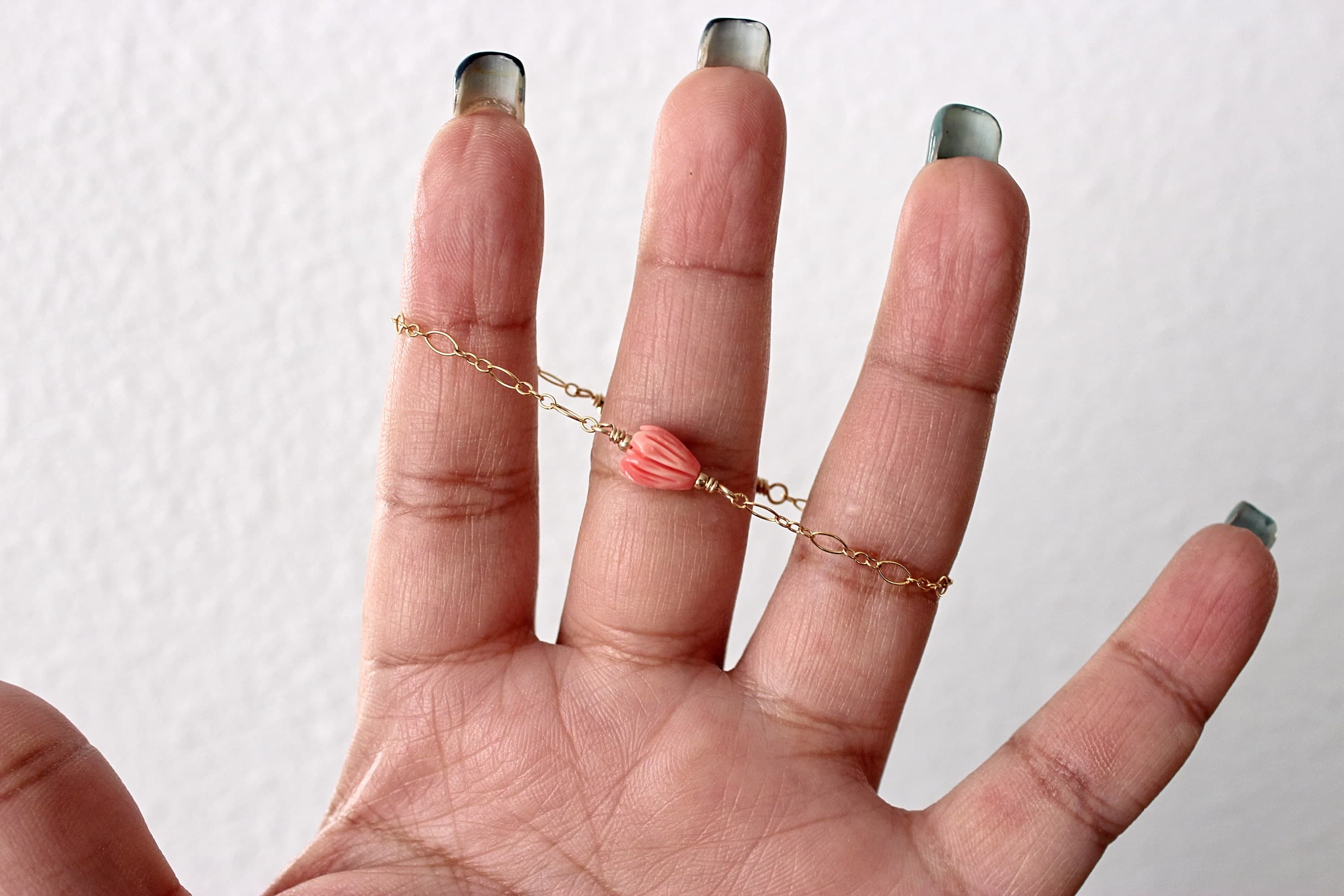 Coral Composite 6-inch 14k Gold-Filled Child-Size Bracelet - image 3
