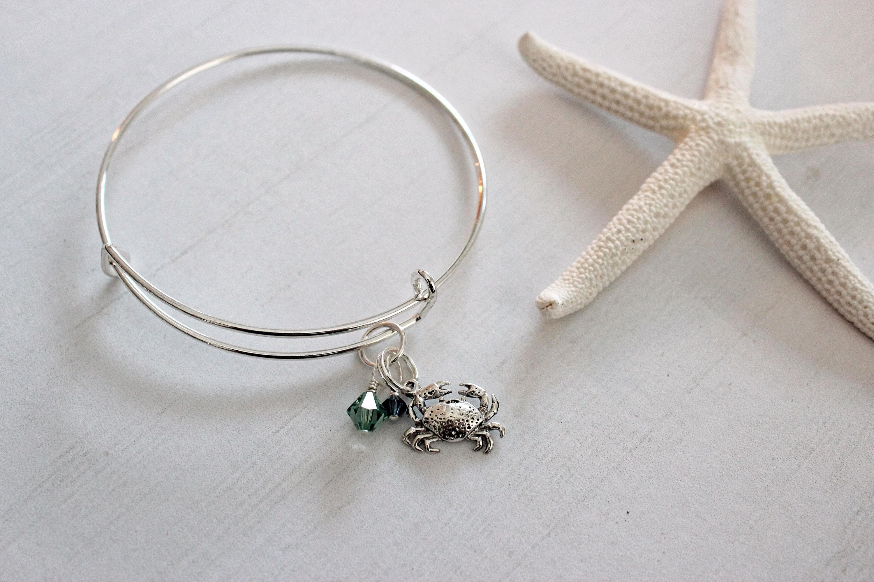 Crab 2.5" Silver-Plated Bangle