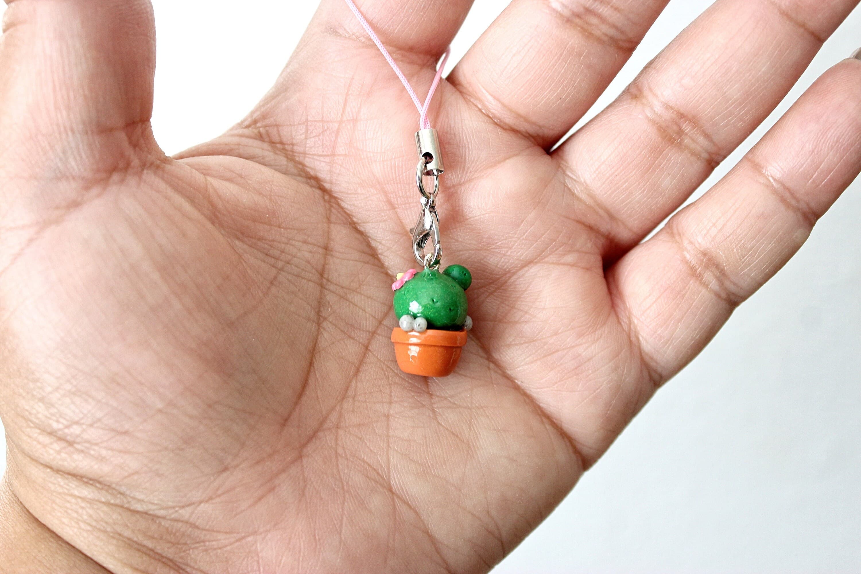 Polymer Clay Prickly Pear Cactus 3D Phone or Bag Kawaii Charm - image 3