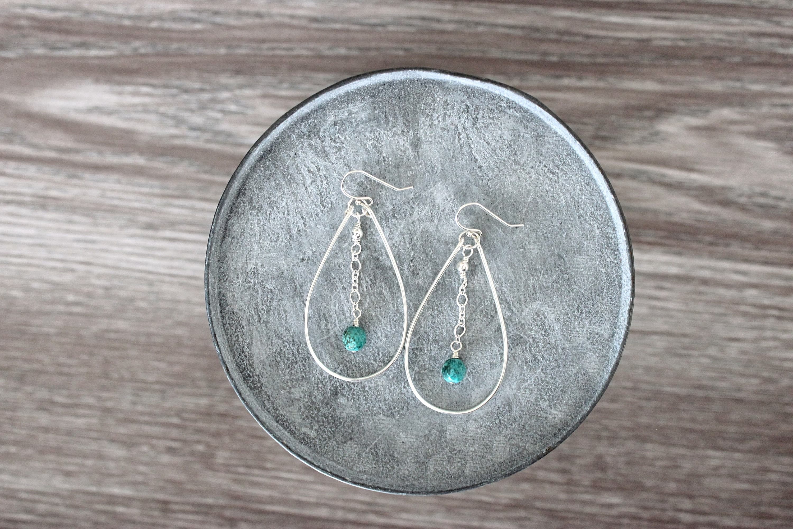 Magnesite Sterling Silver Teardrop Earrings