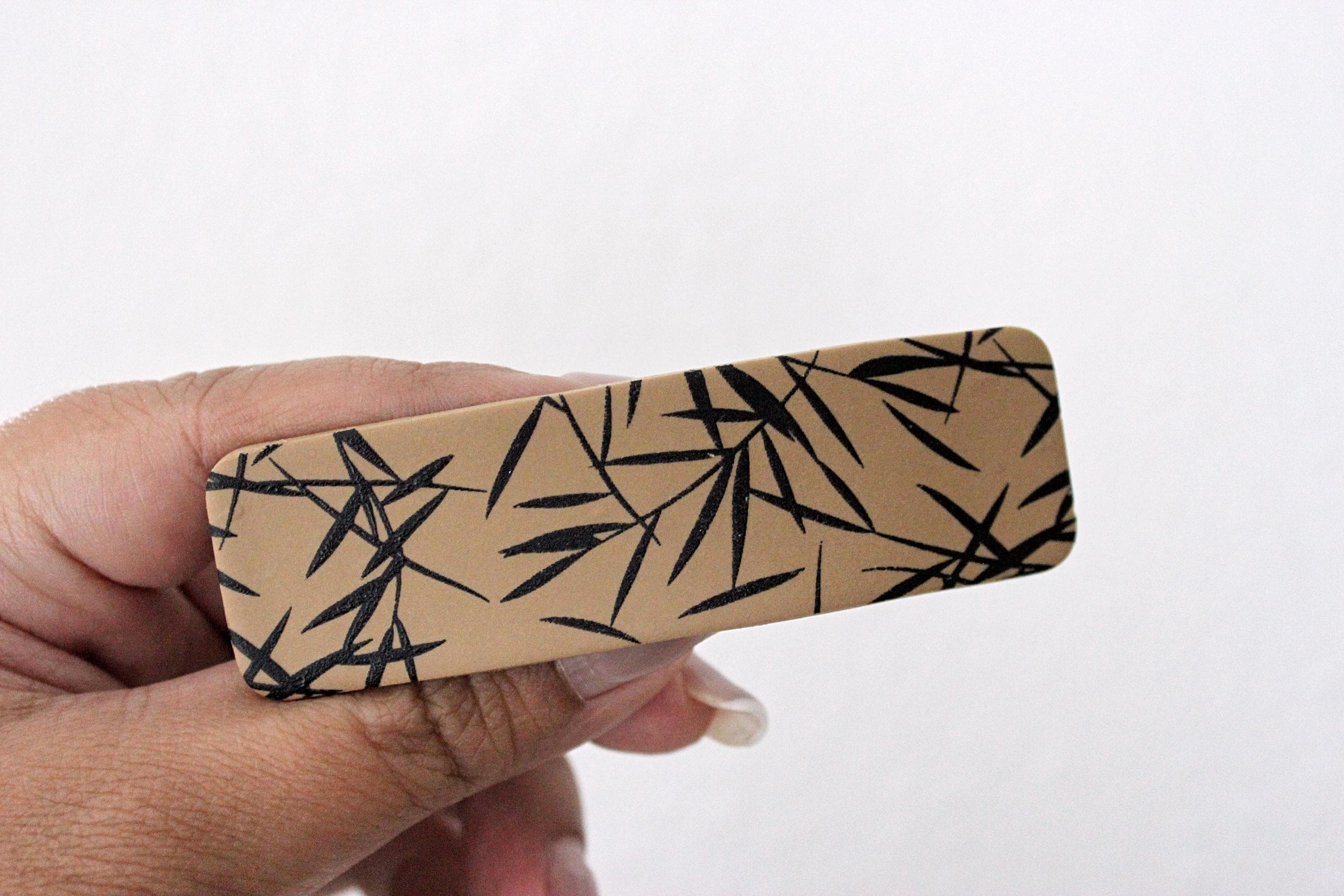 Fern Polymer Clay French Hair Barrette