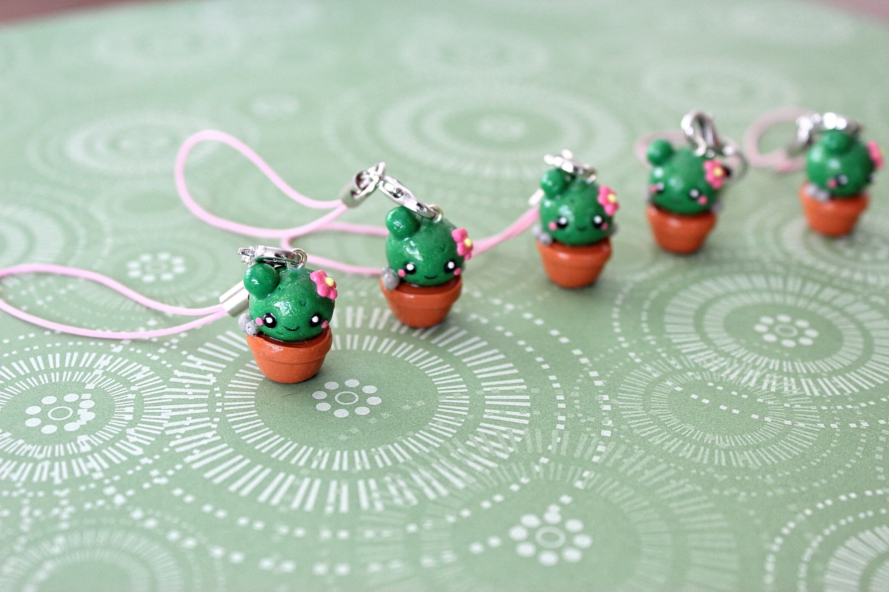 Polymer Clay Prickly Pear Cactus 3D Phone or Bag Kawaii Charm - image 4