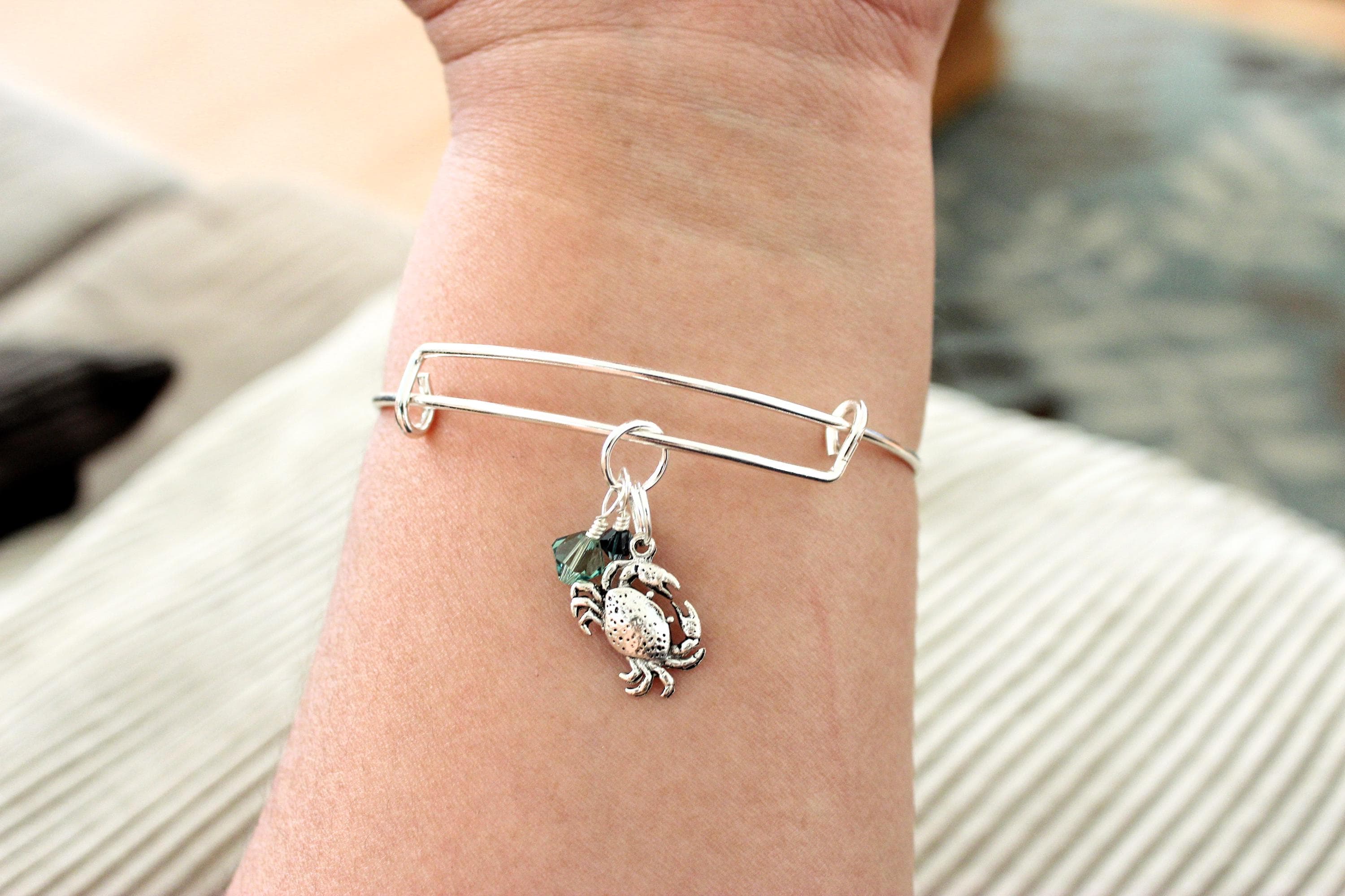 Crab 2.5" Silver-Plated Bangle - image 3