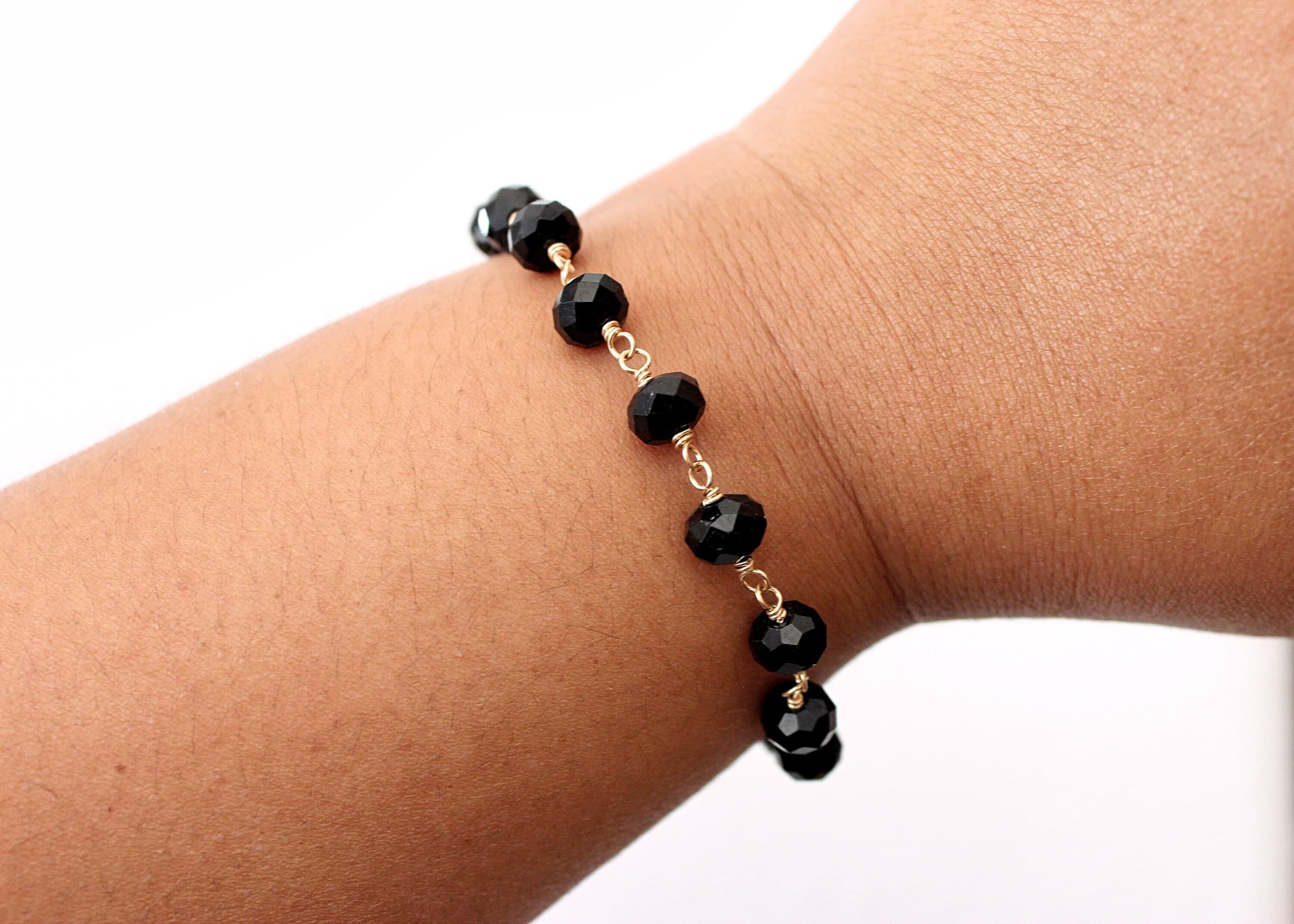 Black Prism Tourmaline 7.75" 14k Gold-Filled Bracelet with Magnetic Clasp - image 3