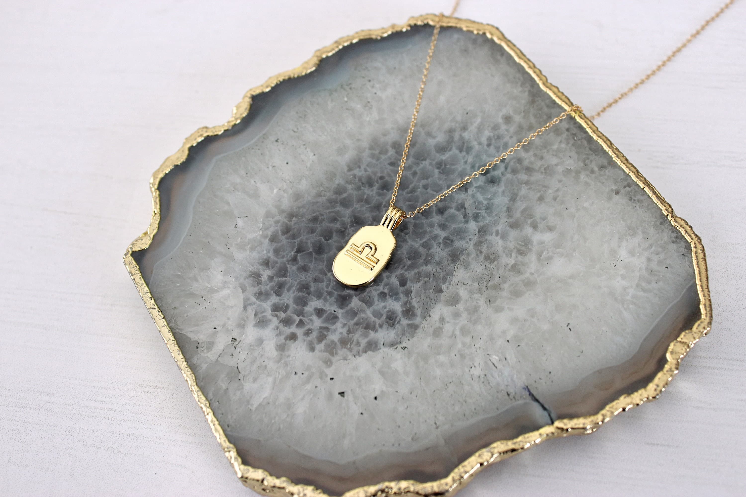 Libra 16" 14k Gold-Filled Zodiac Necklace with 3" Extension Chain