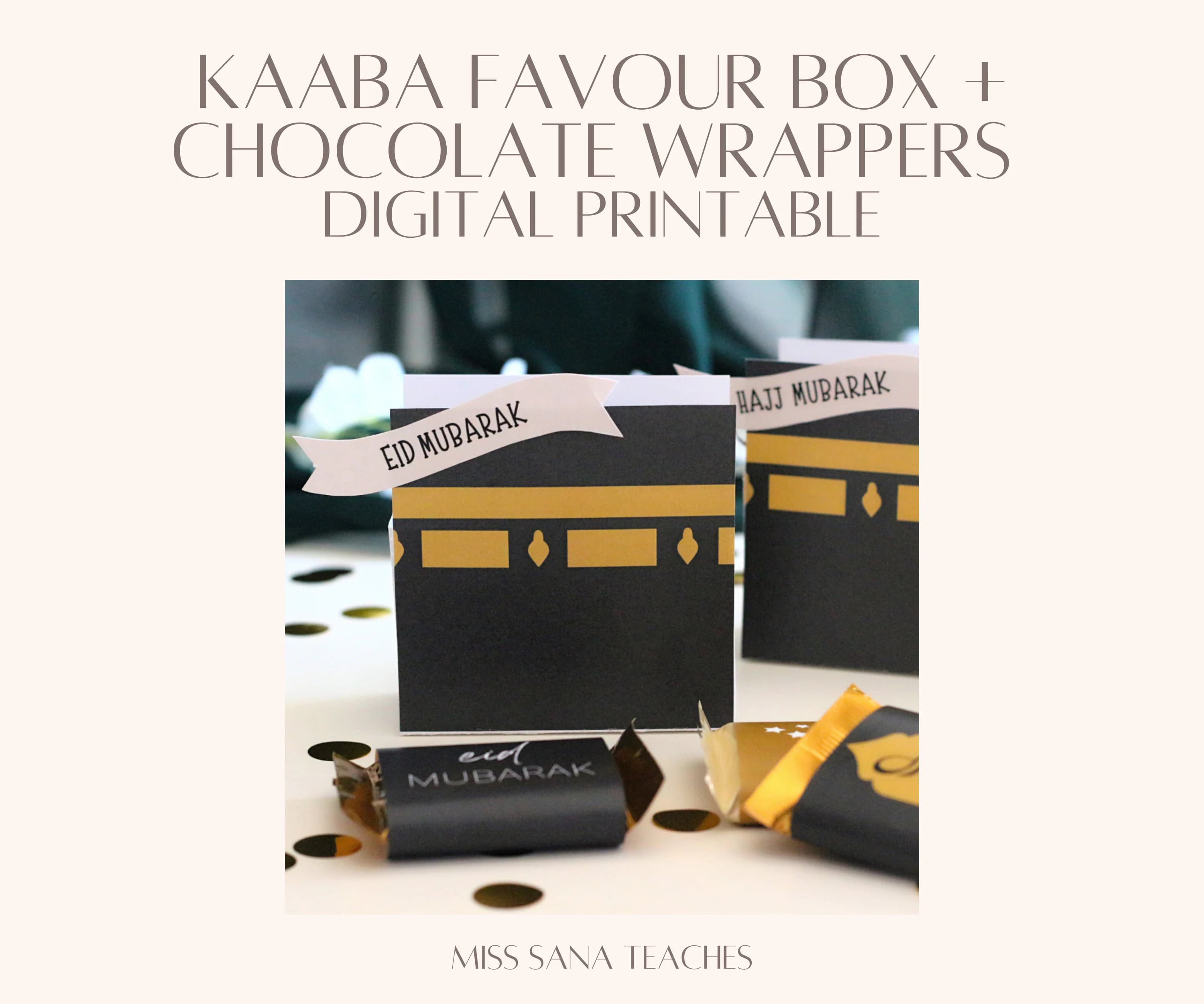 Kaaba Hajj Umrah Eid Al Adha Favour Favor Gift Box Printable