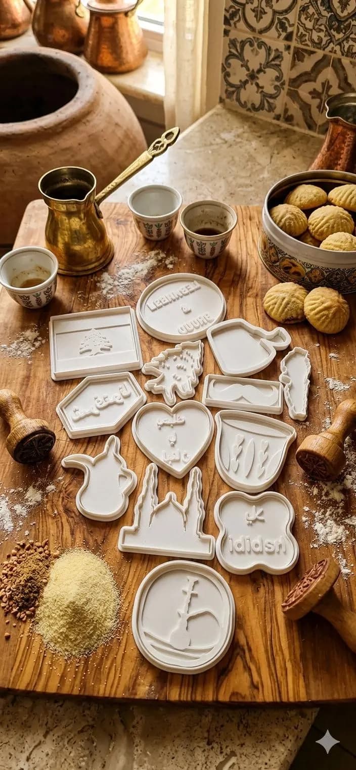 26 Piece Lebanese Cookie Cutters, Arab Heritage Stamps, Baking Tools, Cultural Dessert Stamps - image 5