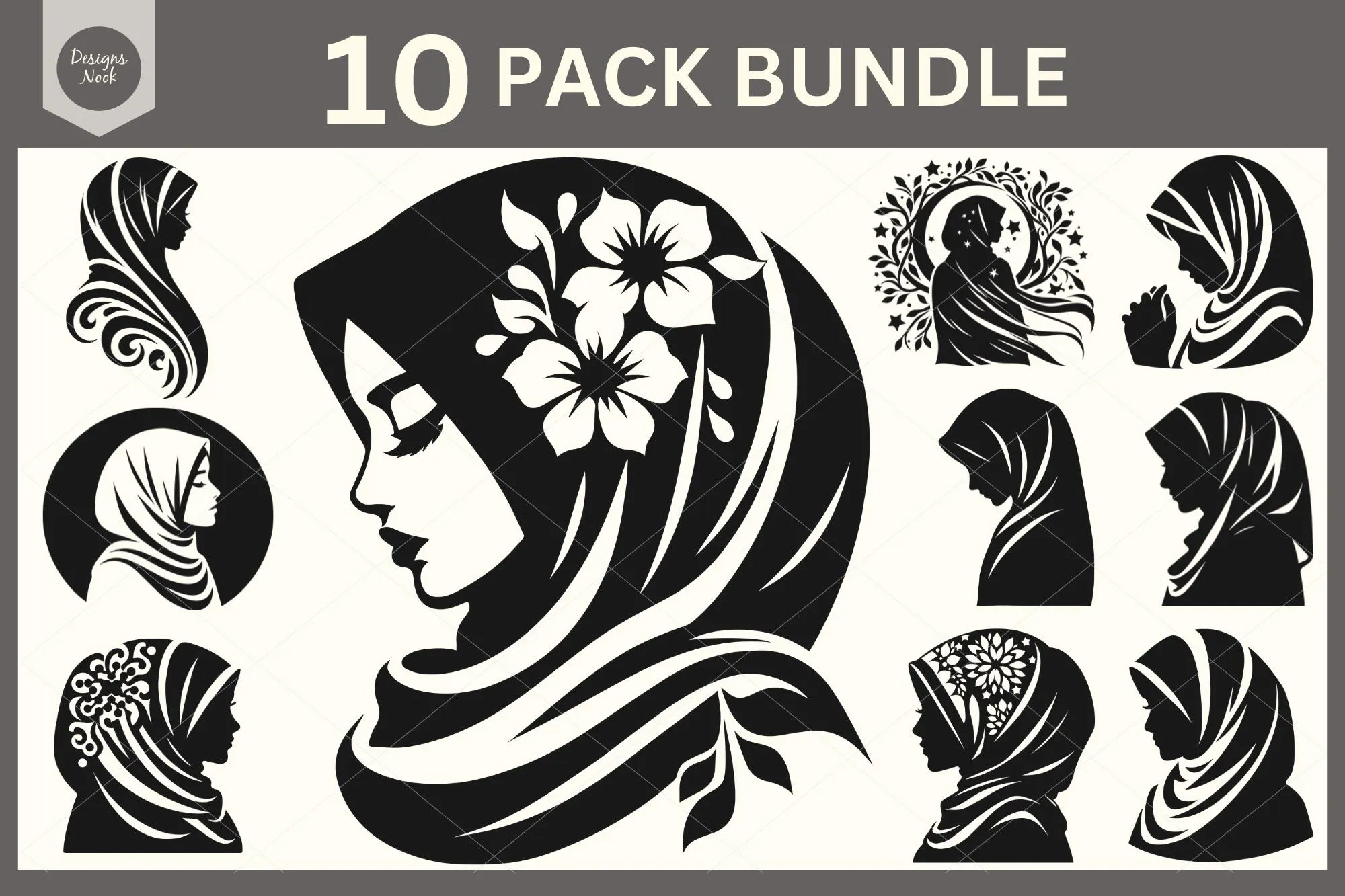 Muslim Woman SVG, Hijab Silhouette, Hijab Svg, Ramadan Svg, Beautiful Muslim Woman, Muslim Cut File, Muslim Vector, Ramadan Vector, Eid Svg