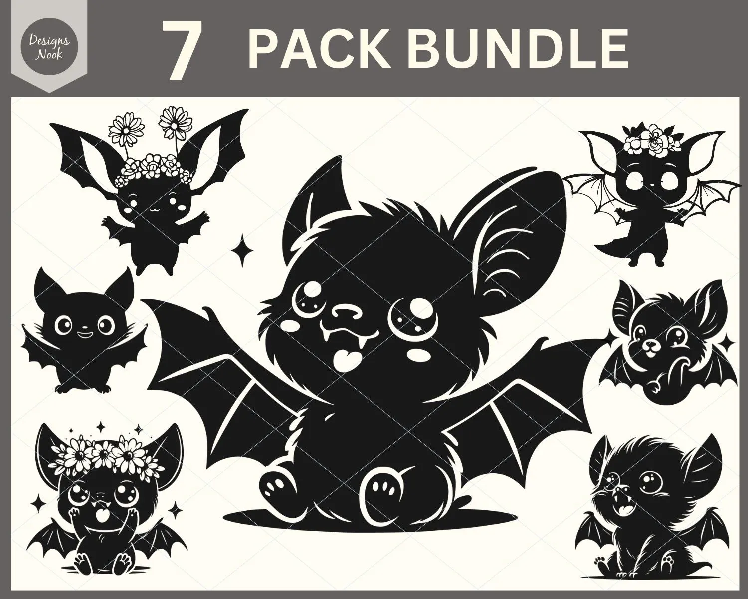 Baby Bat Svg, Baby Bat Svg Bundle, Cute Bat Clipart, Bat Decal Template, Bat Silhouette, Halloween Svg, Baby Bat Vector, Cute Baby Bat Svg