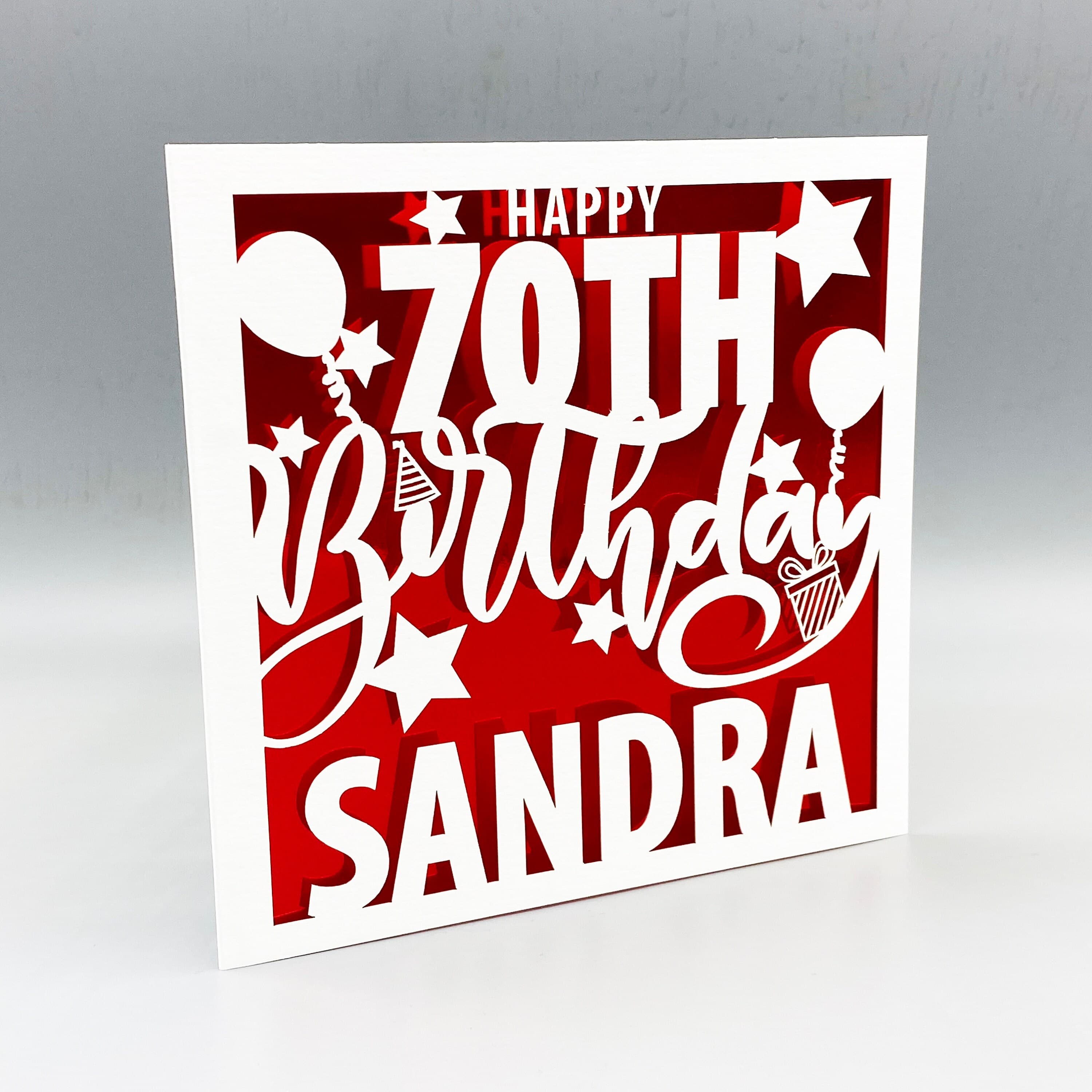 Personalised 90th Birthday Card, Glitter Inlay, Laser-Cut - image 4