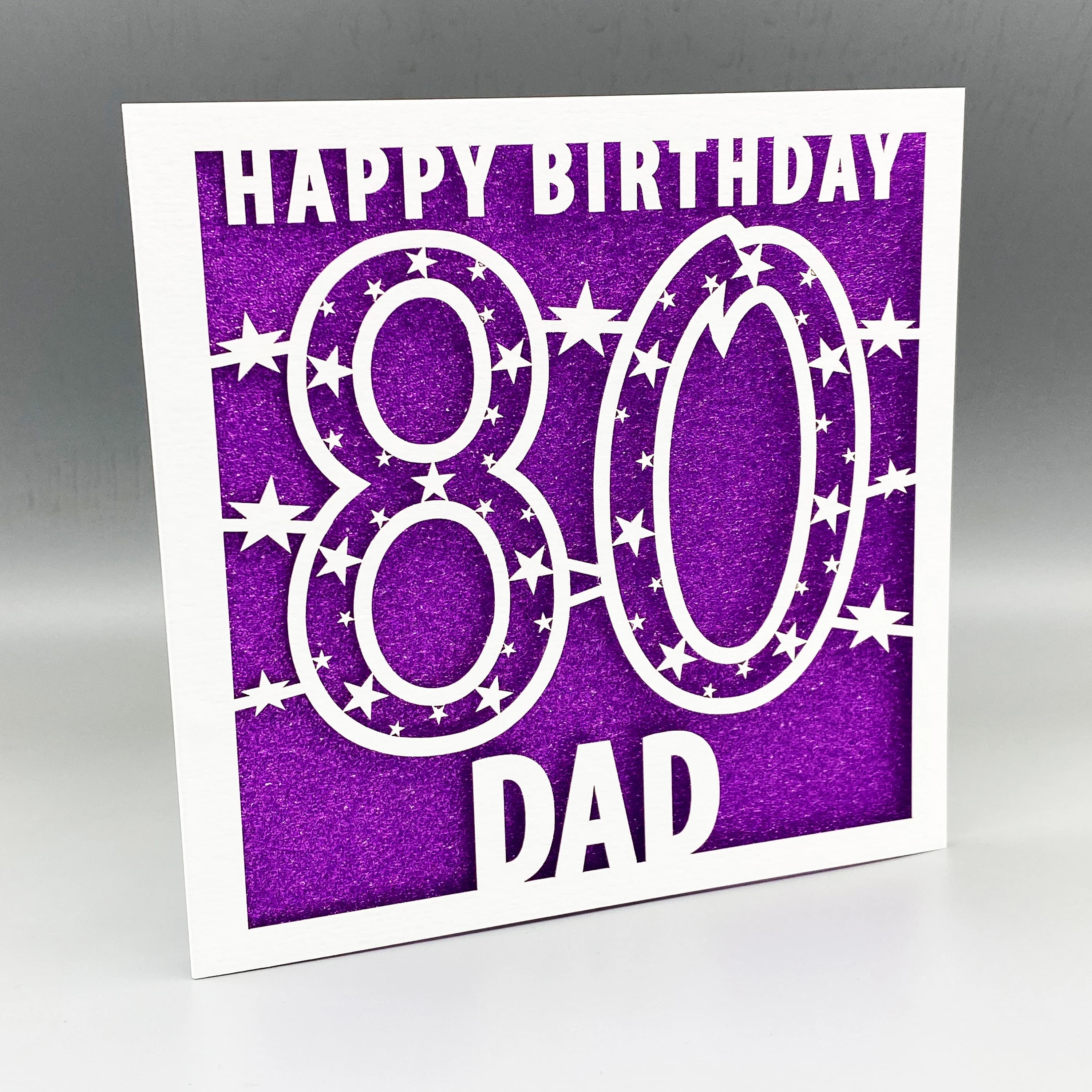Personalised 60th Birthday Card: Laser-Cut Glitter Papercut - image 3