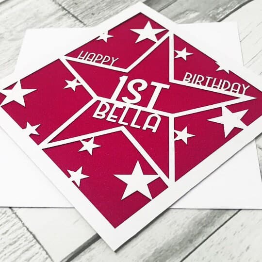 Personalised 30th Birthday Card, Laser Cut Glitter Star Design - image 2