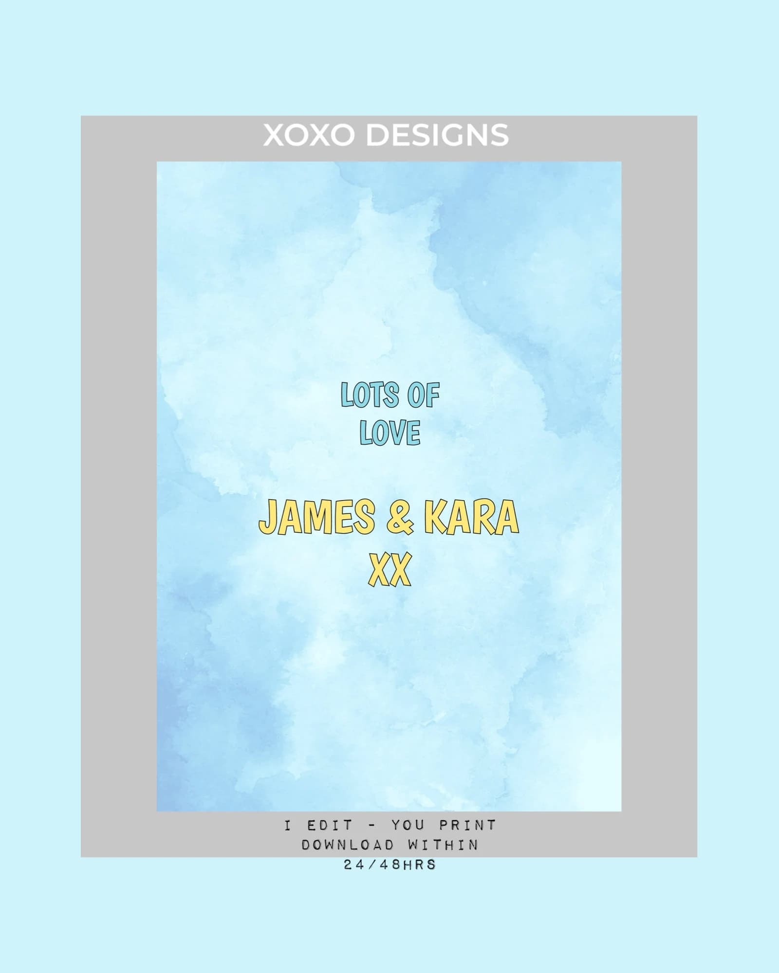 Boy's 1st Birthday Invitation: Blue Elephant Party (Digital Download) - image 3
