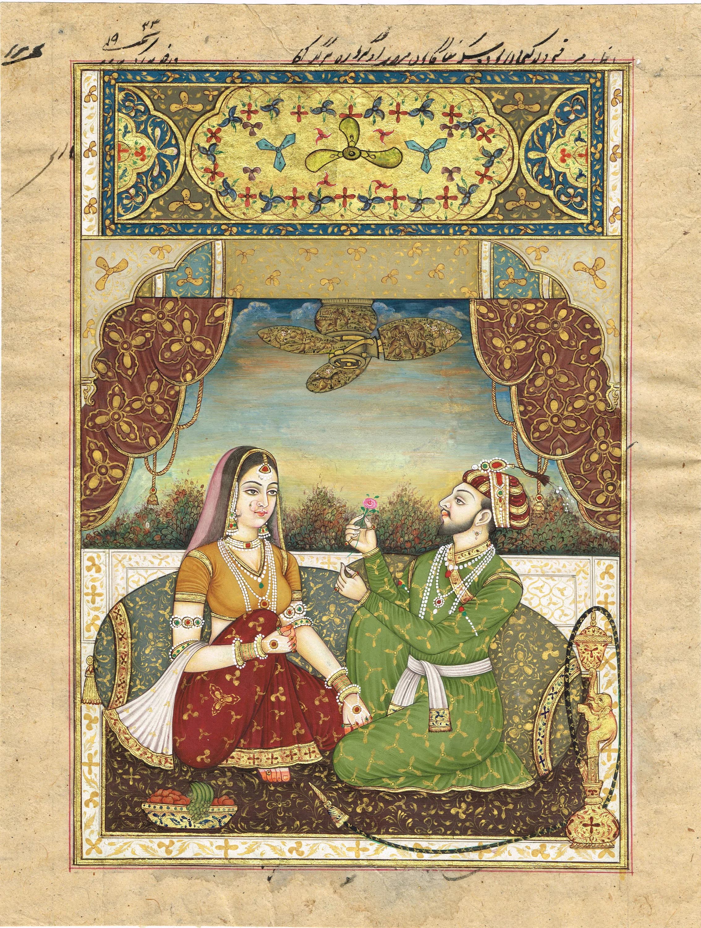 Mughal Emperor Shah Jahan Miniature Painting: Royal Palace Art (8.5x11 Inches) - image 5