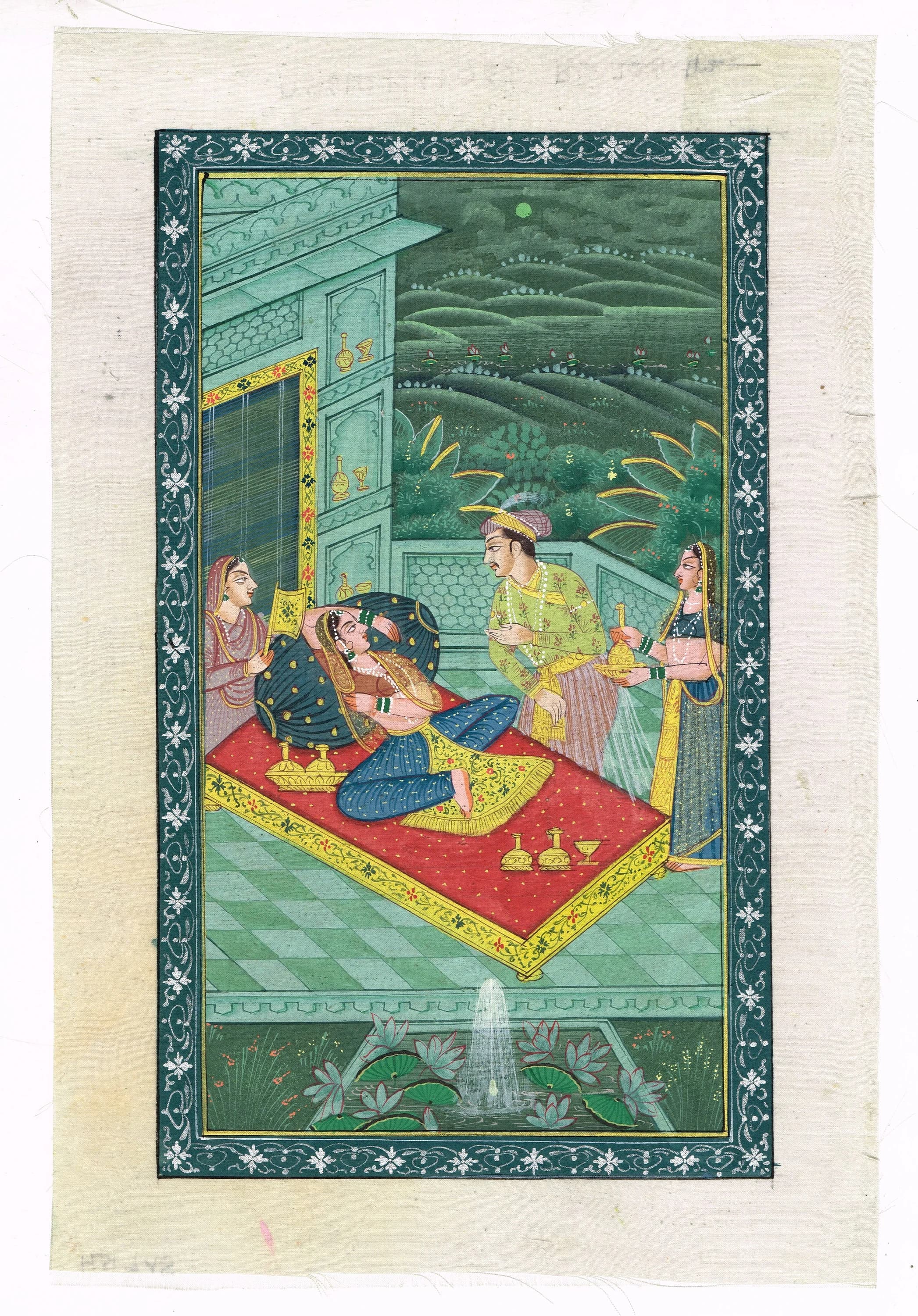 Handmade Mughal Empress & Emperor Miniature Painting on Silk (7x11 Inches)