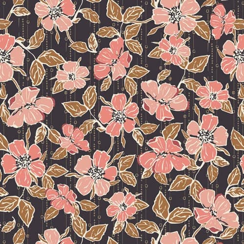 Crafted Blooms Cacao from Homebody  by Maureen Cracknell for Art Gallery Fabrics