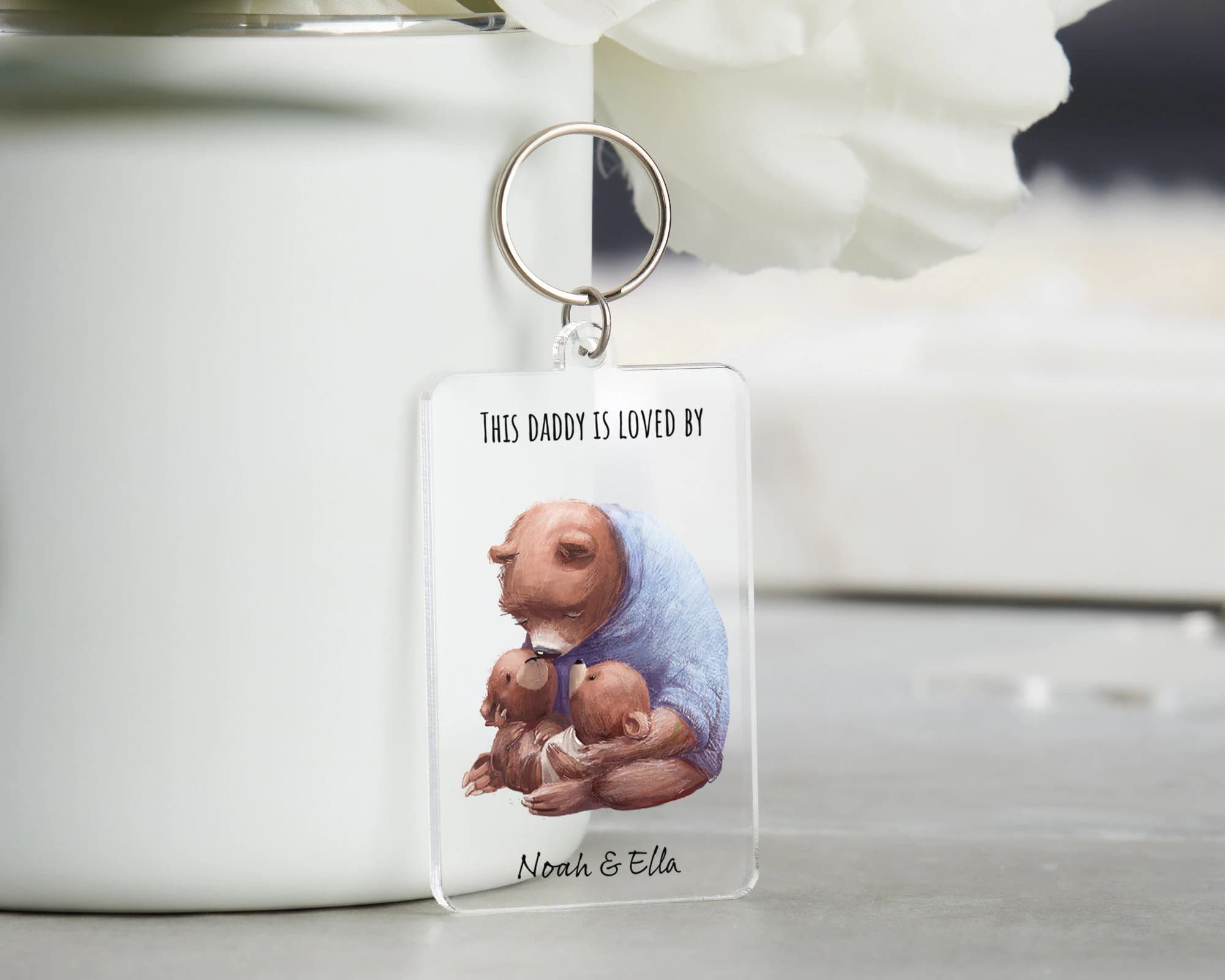 Daddy Bear Gift, Mummy Bear Gift, Fathers Day Gift from Children, kids, Fathers Day Keyring Gift, Happy Birthday Daddy Gift