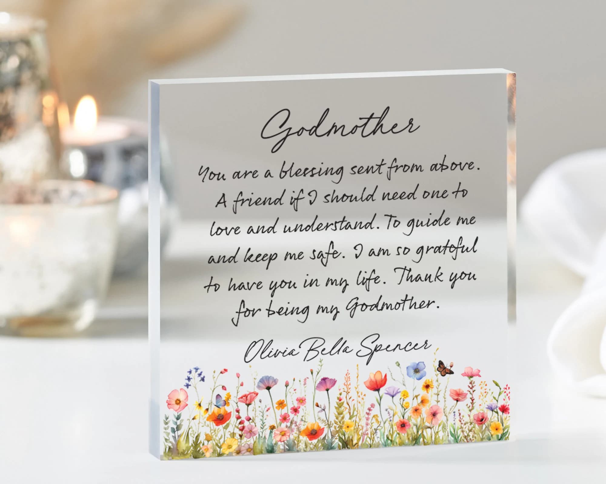 Gift for Godmother, Personalised Gift for Godmother, Birthday Gift for Godmother, Christening Gift for Godmother, Godparent Gift