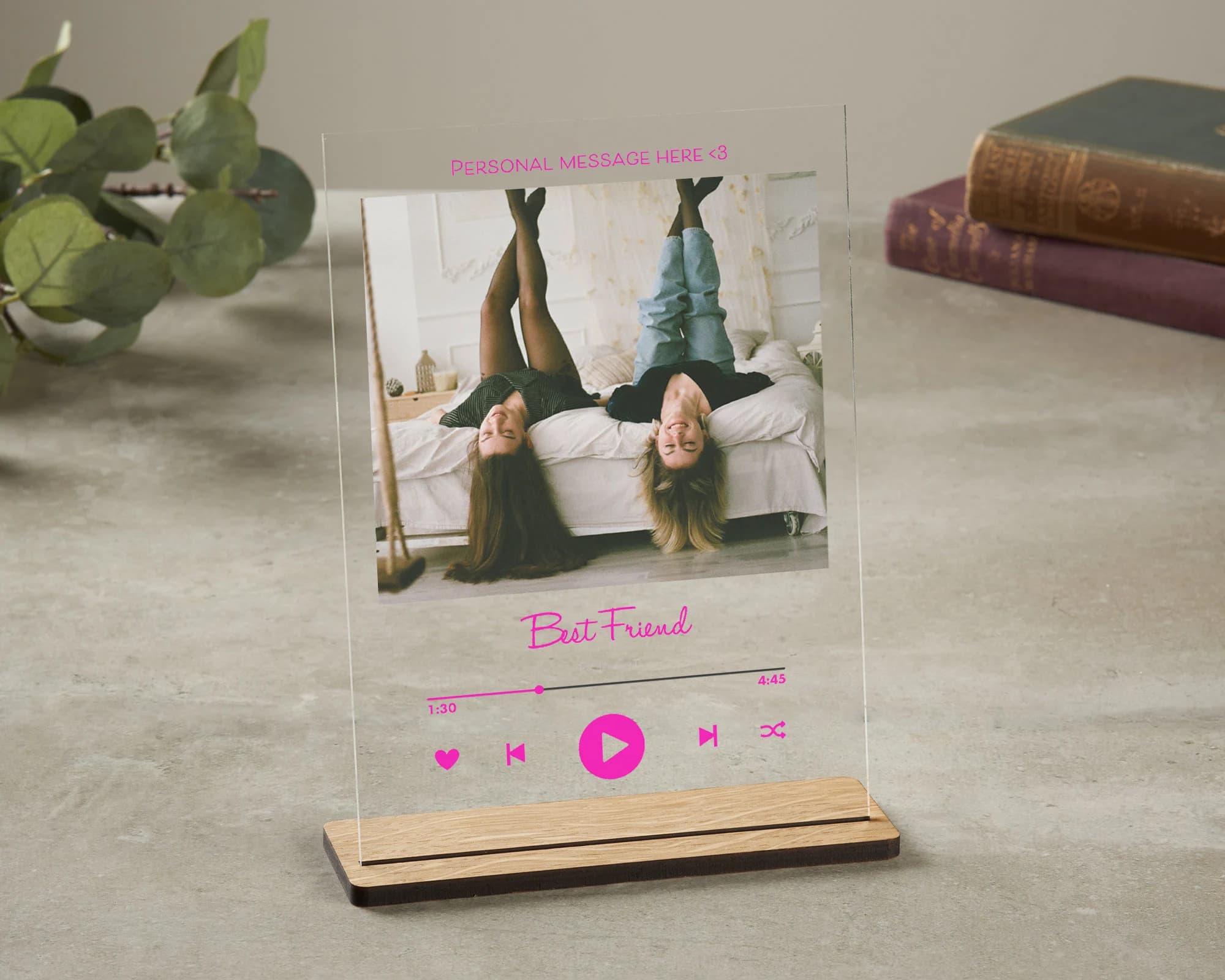 Personalised Custom Song Plaque with Wooden Stand, Friends Gift, Gift for Her, Gift for Best Friend, Spotify Plaque, Birthday Song Gift,